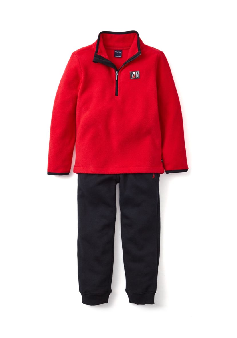 Boys 4-7 1/4 Zip Fleece Pullover and Joggers Set