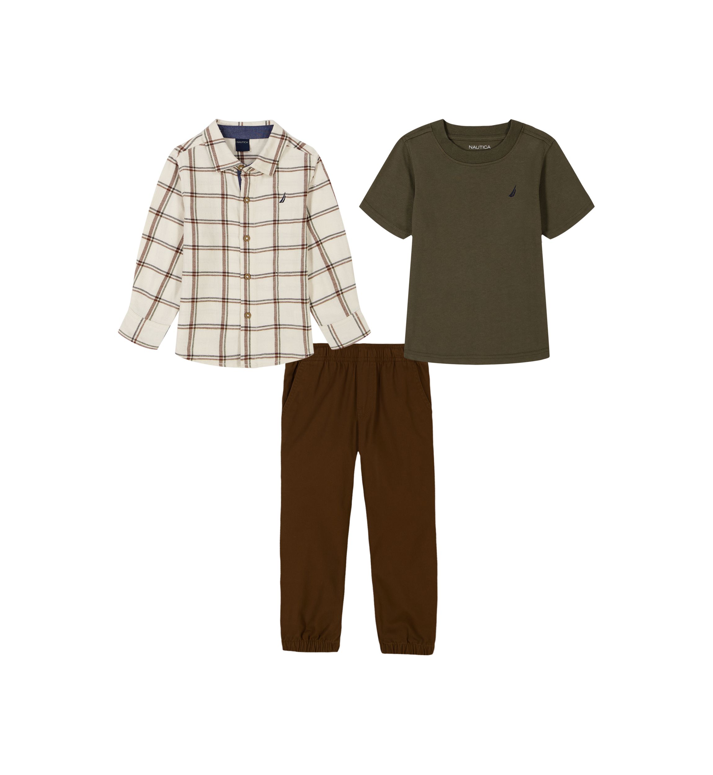 Boys 4-7 Flannel Shirt and Woven Pants Set