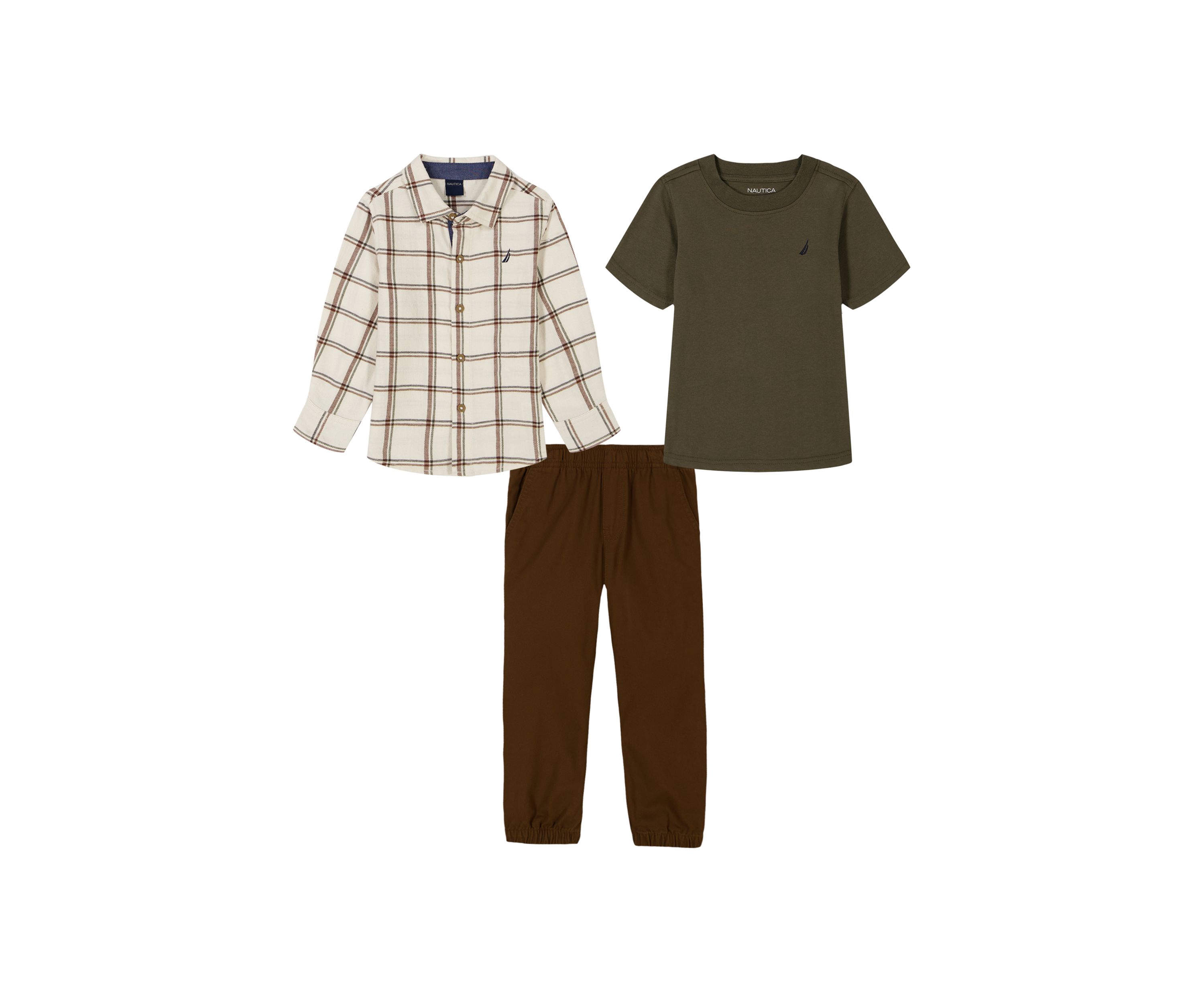 Boys 4-7 Flannel Shirt and Woven Pants Set