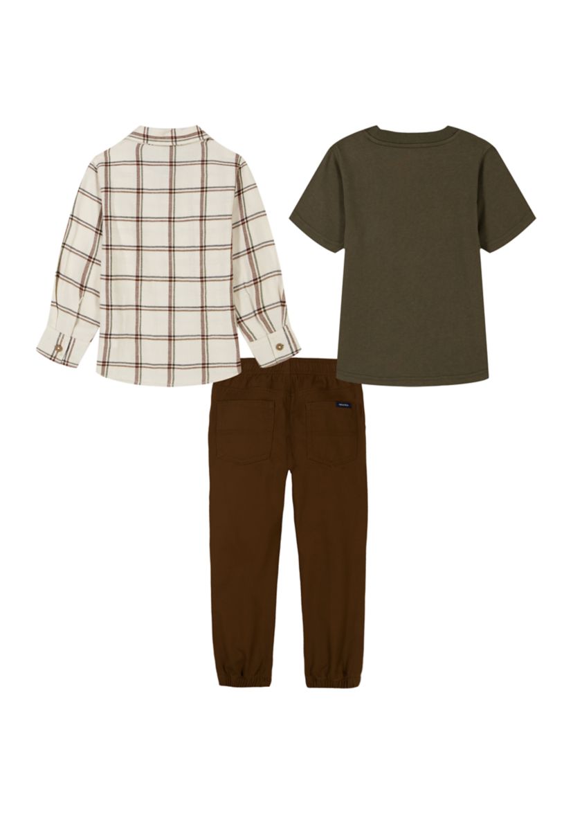 Boys 4-7 Flannel Shirt and Woven Pants Set