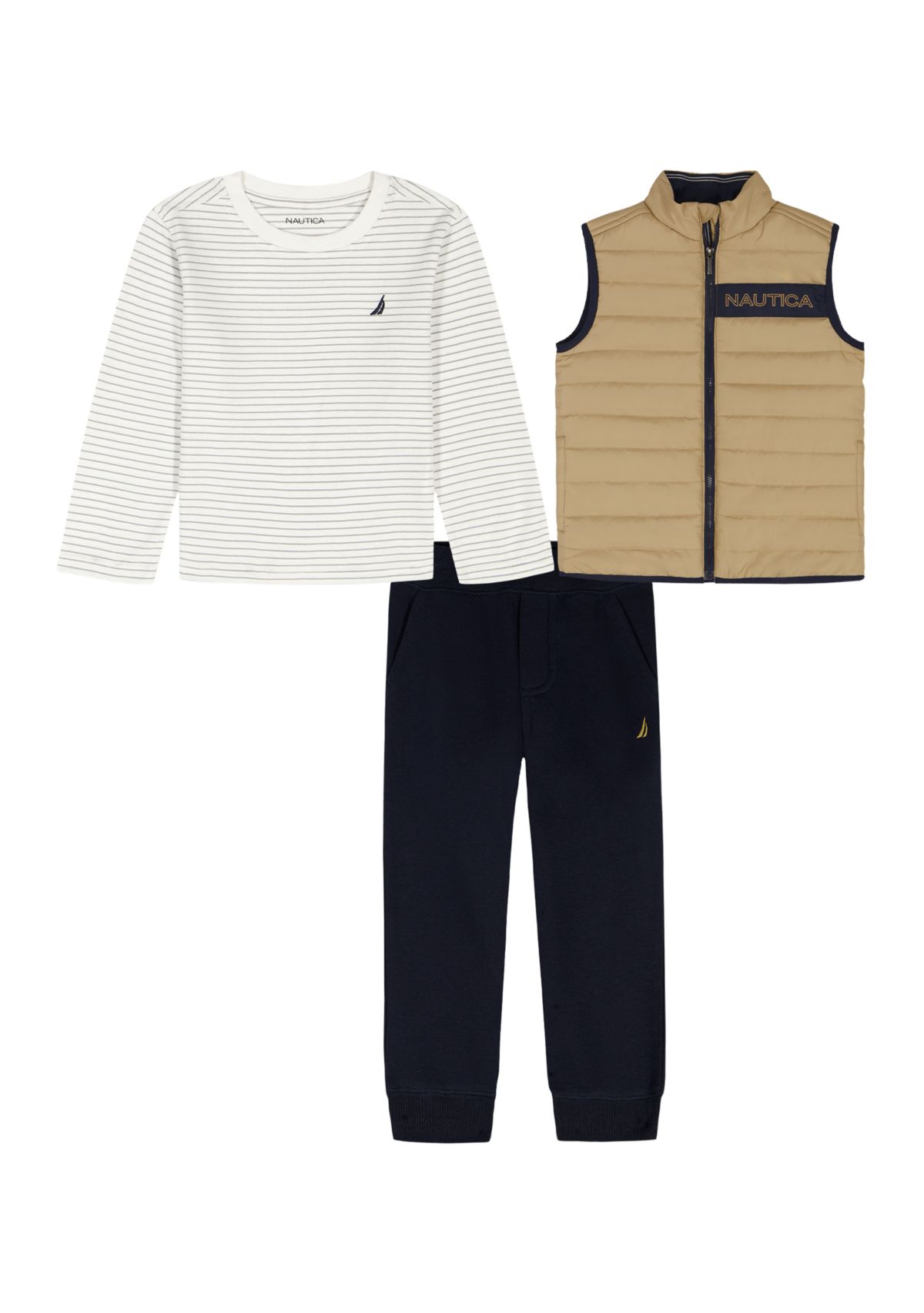 Boys 4-7 T-Shirt and Vest with Twill Jogger Set