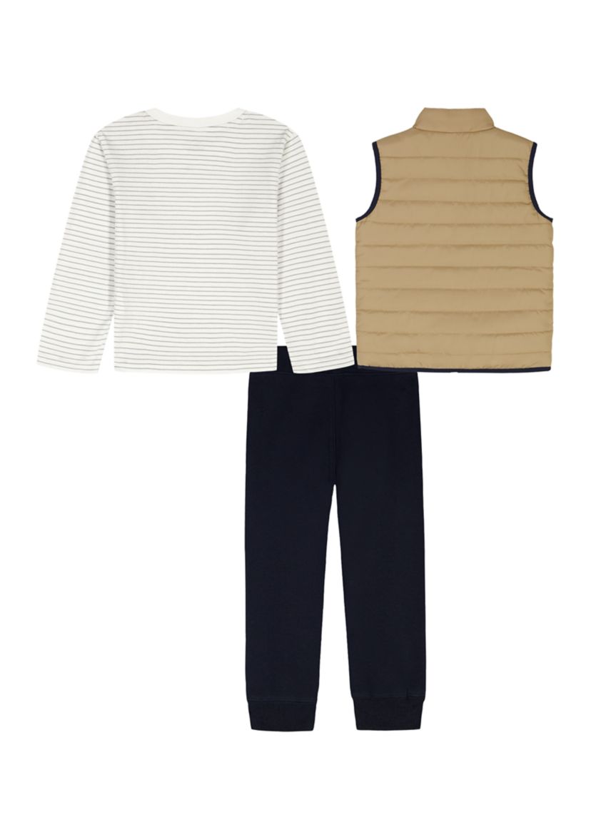 Boys 4-7 T-Shirt and Vest with Twill Jogger Set