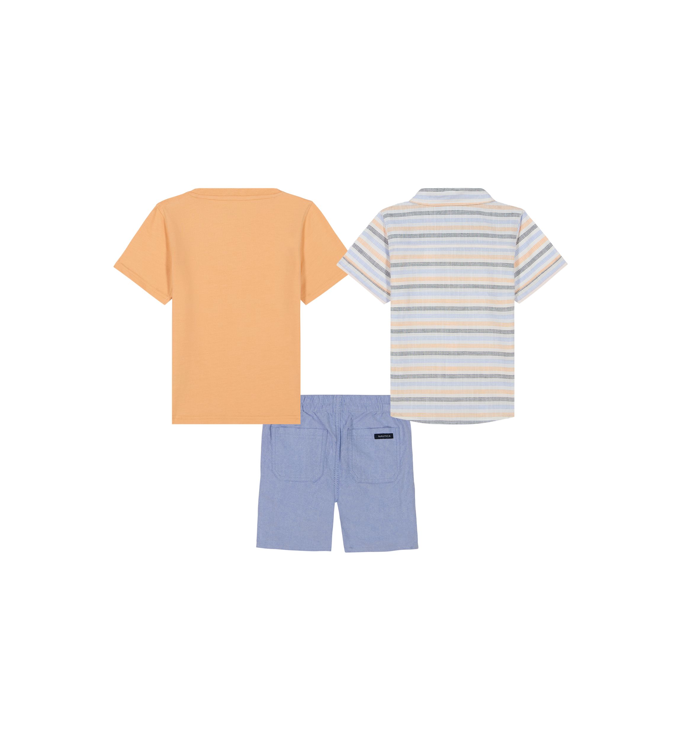 Boys 4-7 Three Piece Woven Shirt and Shorts Set
