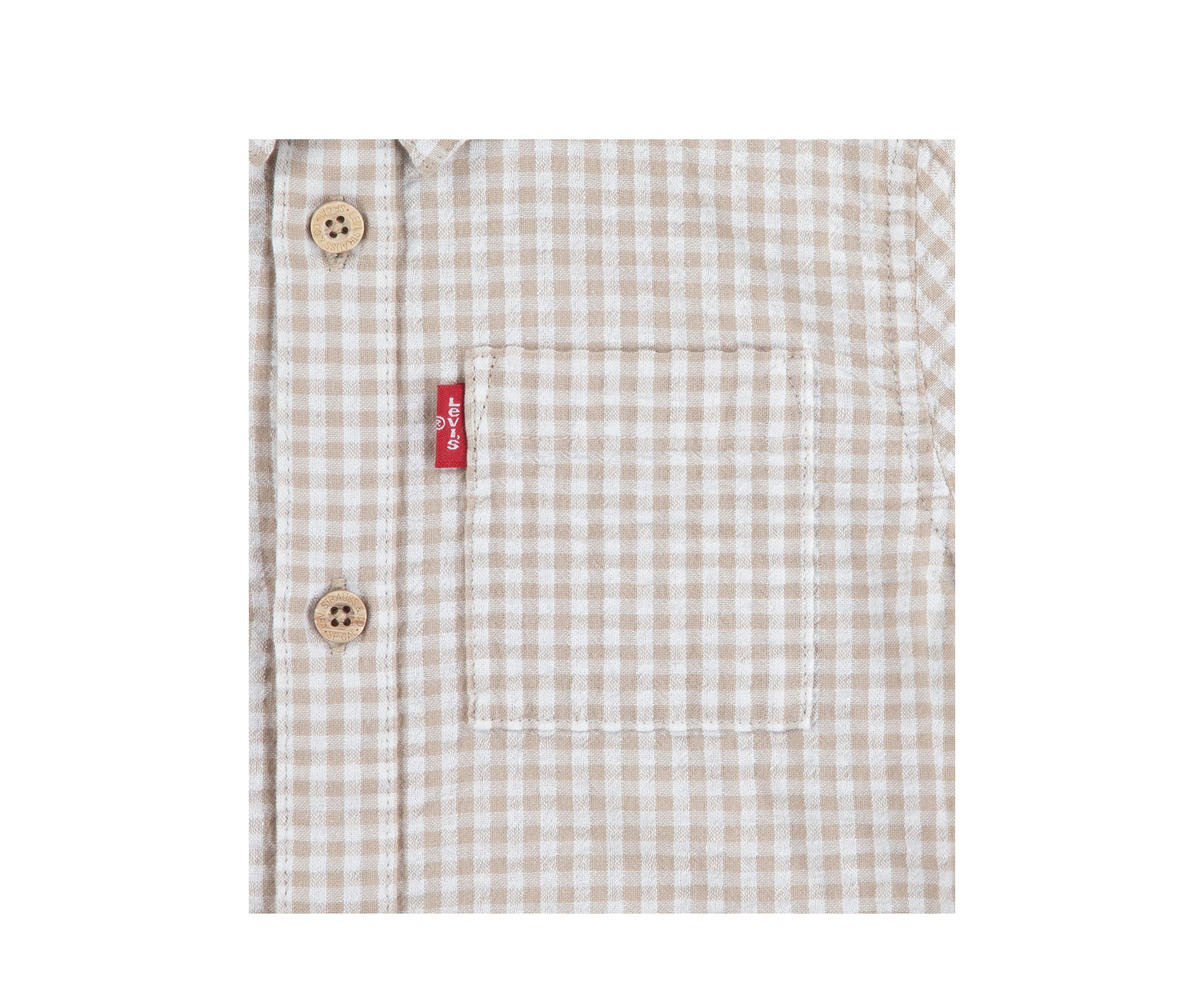 Boys 8-20 Gingham Shirt and Denim Joggers Set