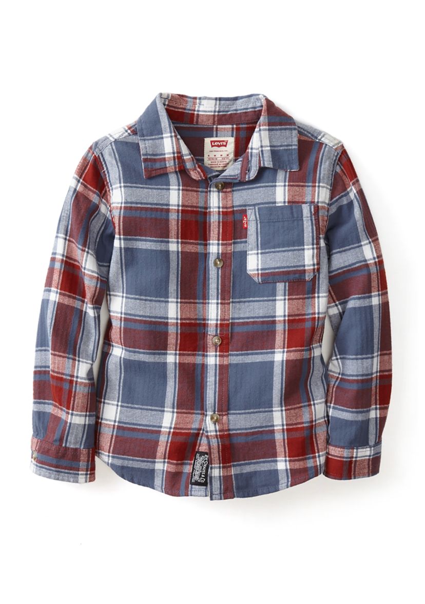Boys 4-7 Long Sleeve Plaid Shirt