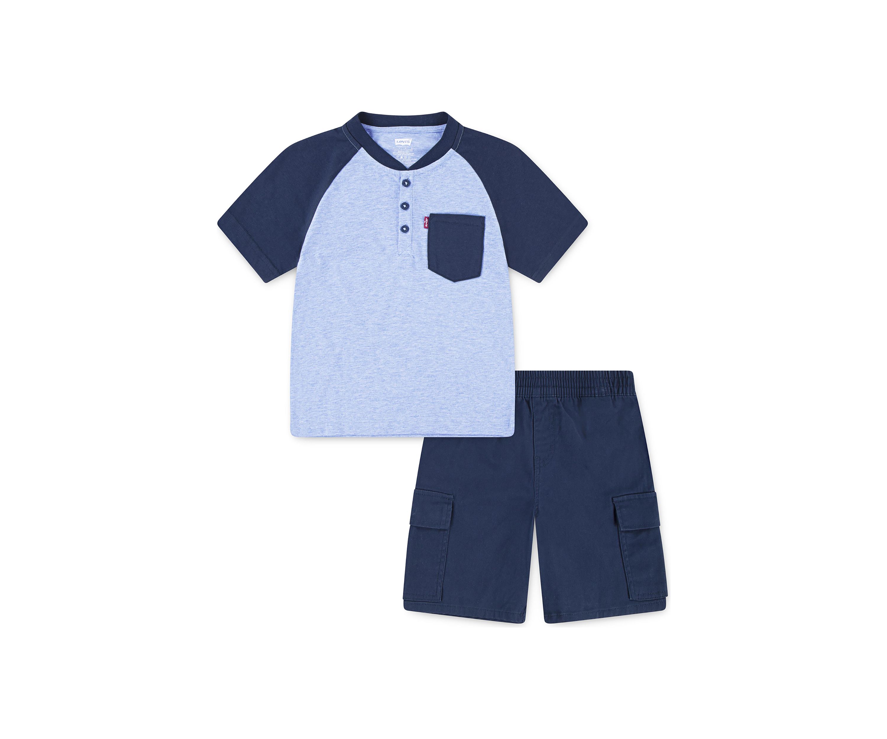 Boys 4-7 Raglan Henley Cargo Set
