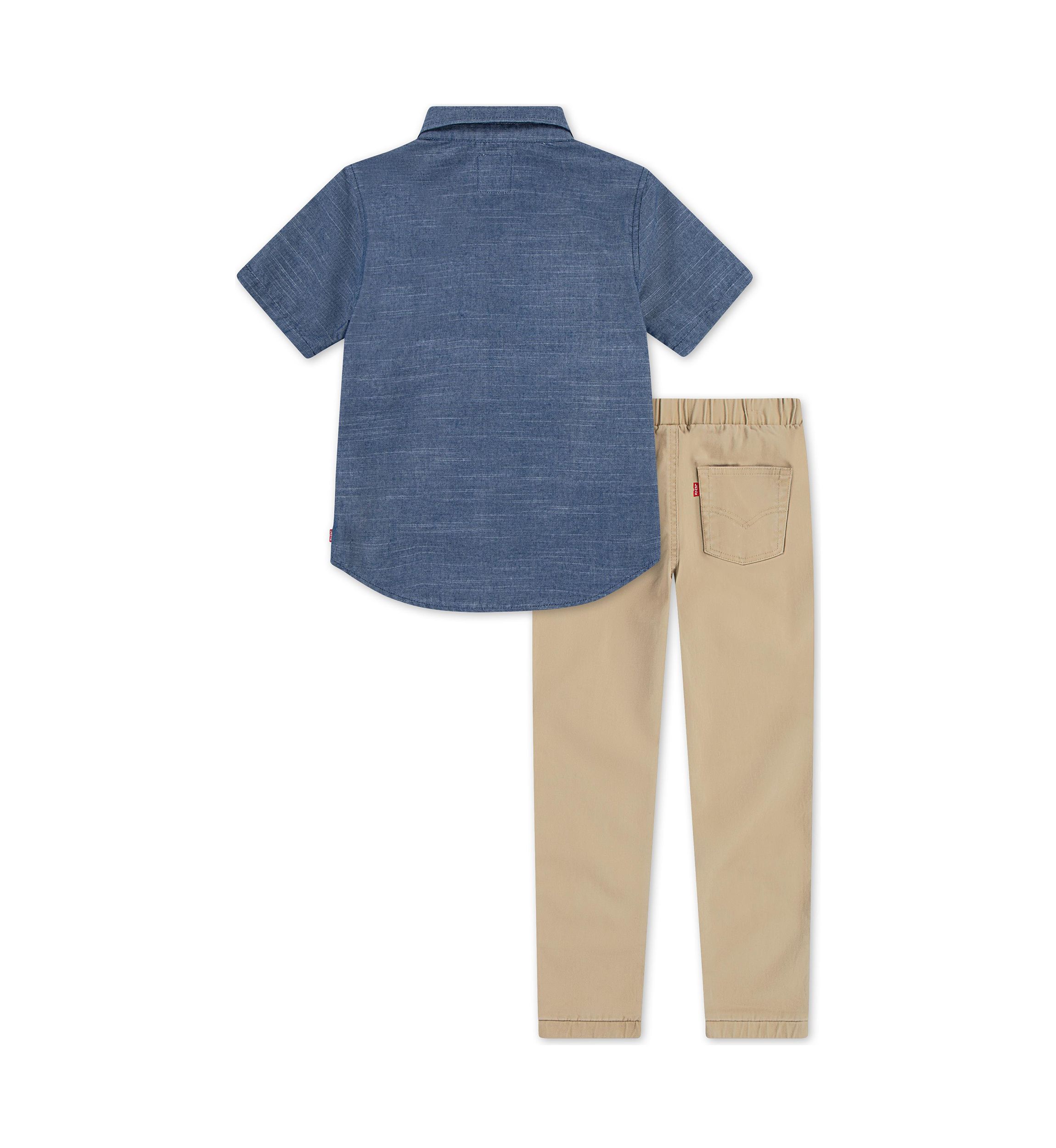Boys 4-7 Chambray Color Block Jogger Set