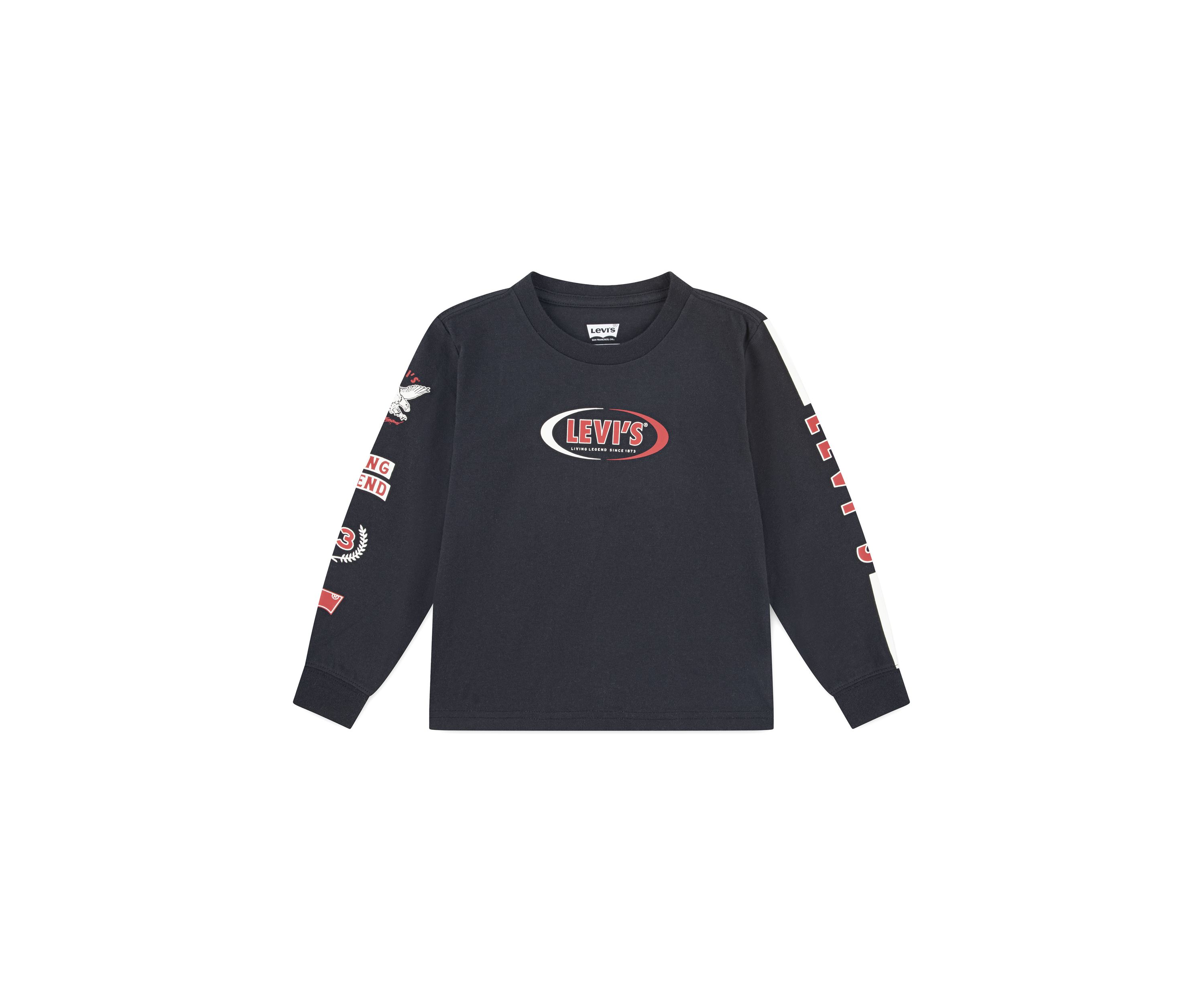 Boys 4-7 Racing Stripe Long Sleeve T-Shirt