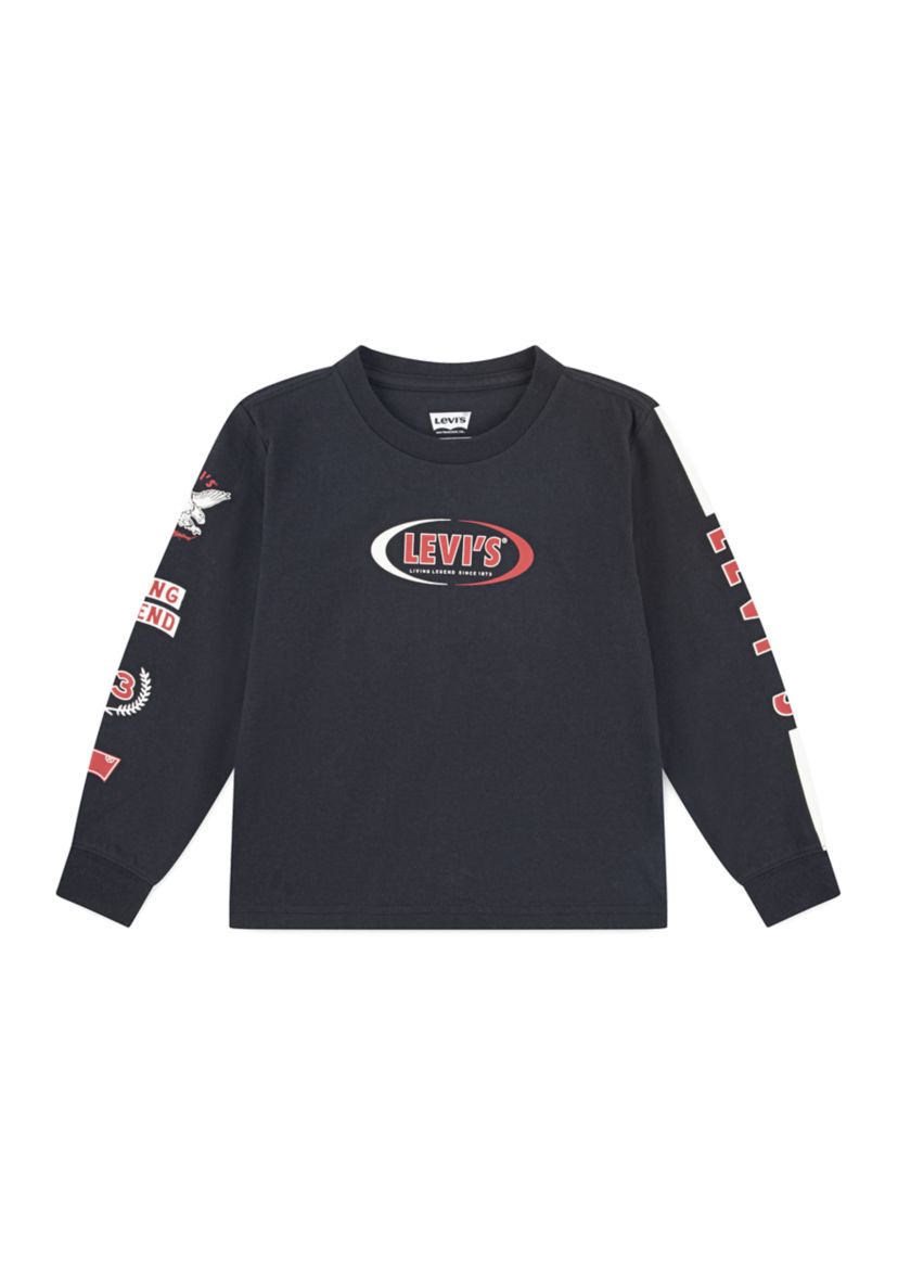Boys 4-7 Racing Stripe Long Sleeve T-Shirt