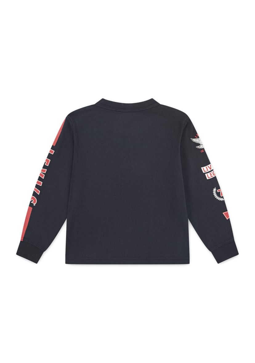 Boys 4-7 Racing Stripe Long Sleeve T-Shirt