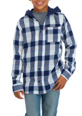Levi's® Boys 8-20 Flannel Hooded Button Up Shirt | belk