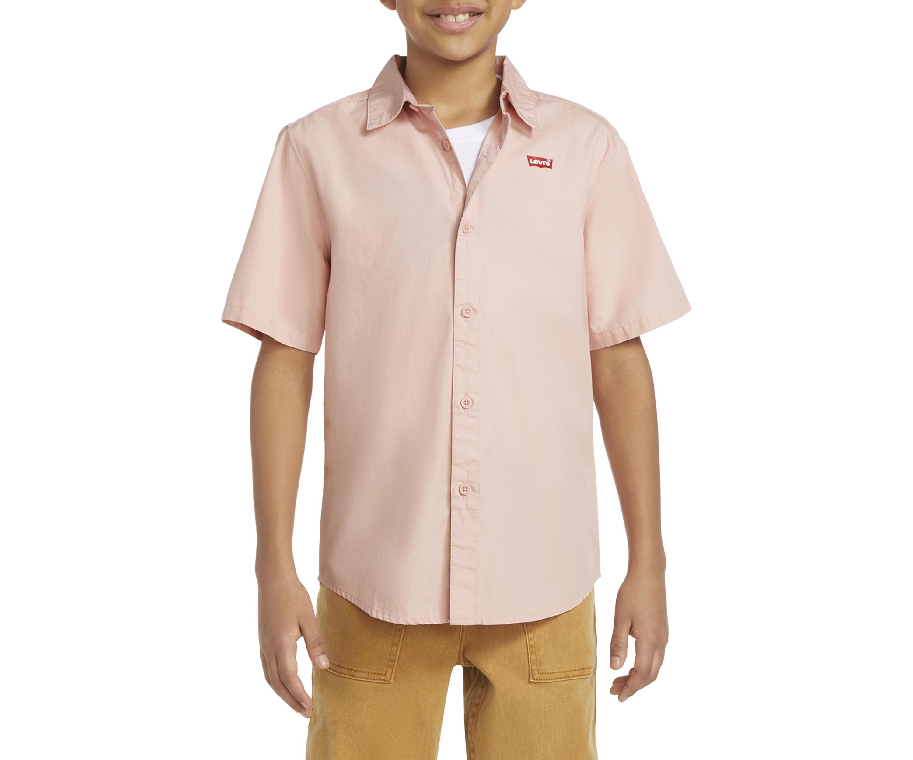 Boys 8-20 Solid Woven Shirt