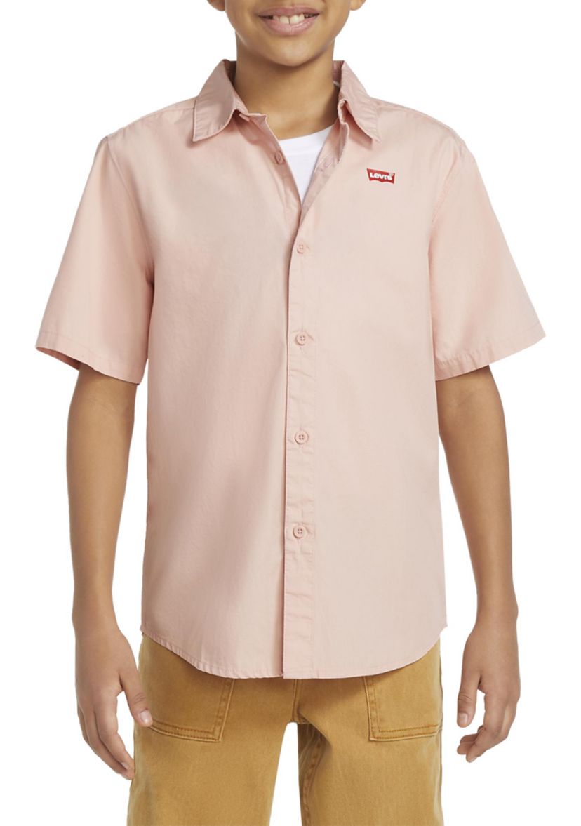 Boys 8-20 Solid Woven Shirt