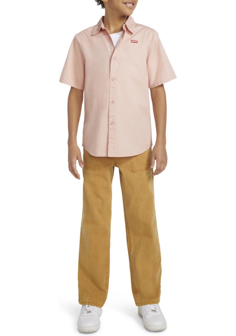 Boys 8-20 Solid Woven Shirt