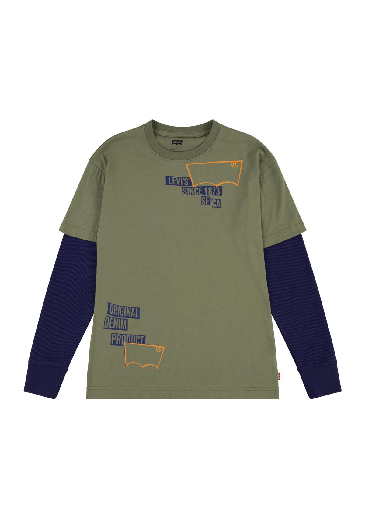 Boys 8-20 Long Sleeve 2Fer Graphic T-Shirt 