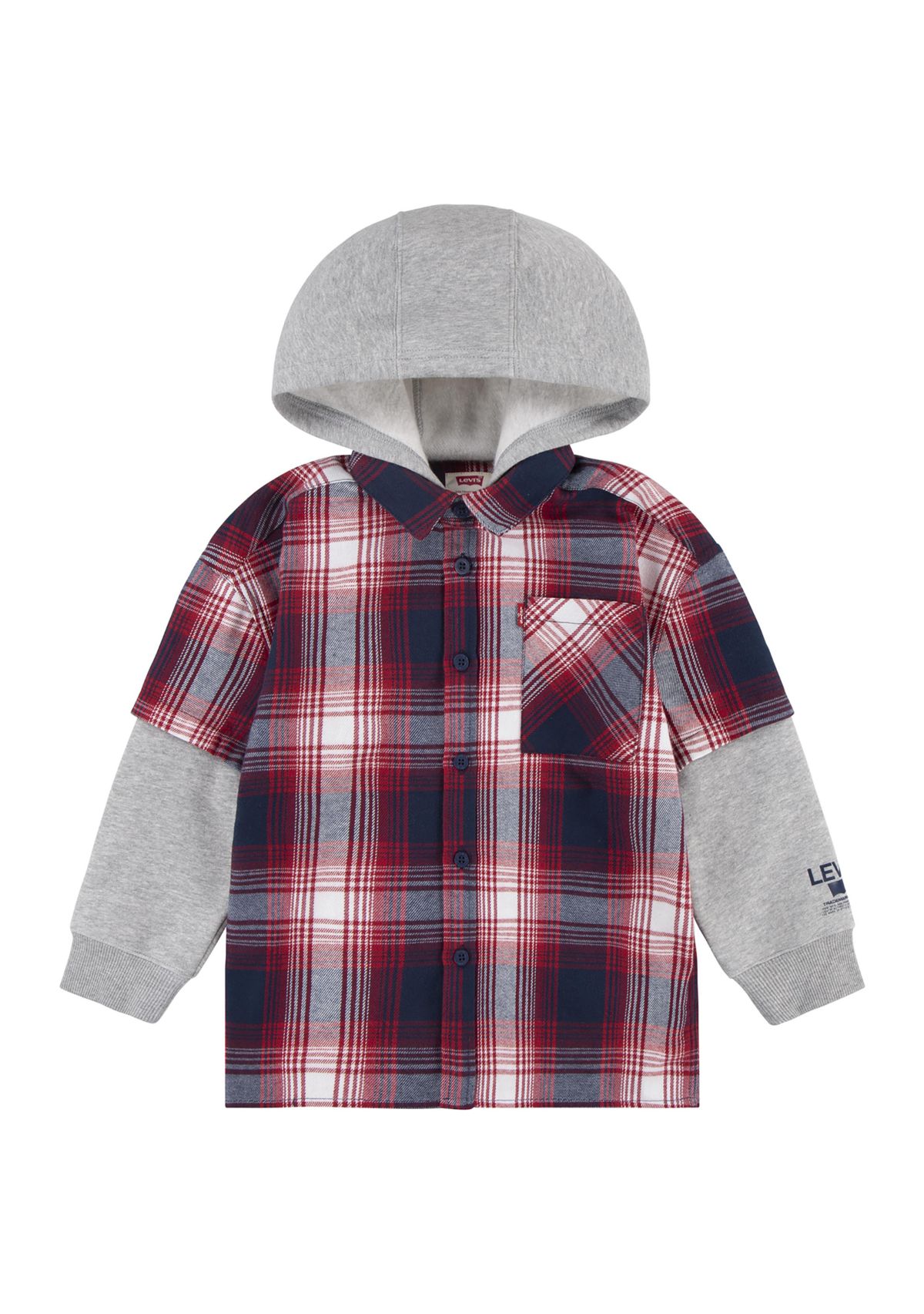 Boys 8-20 Hooded Woven Shirt