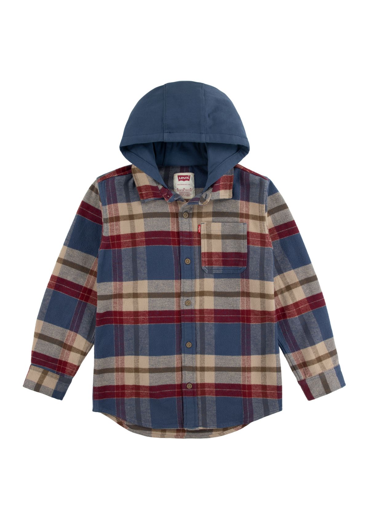 Boys 8-20 Hooded Flannel Shirt