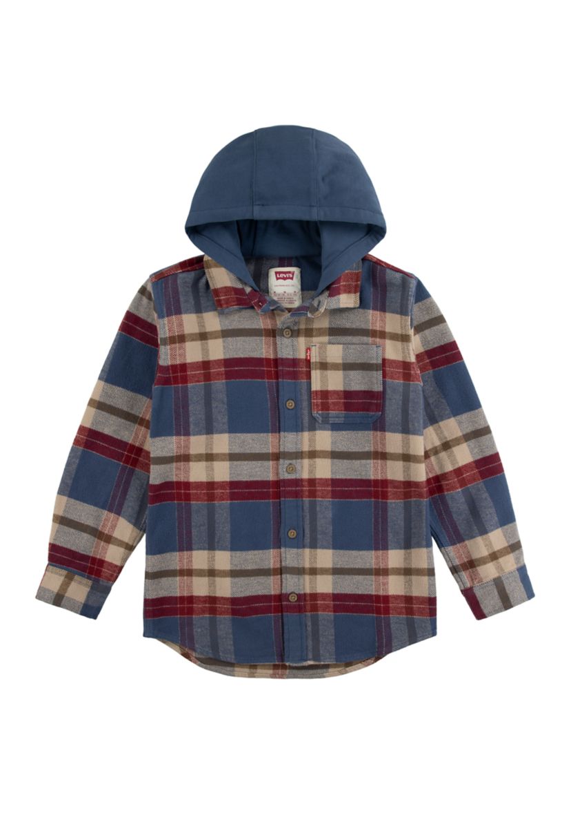 Boys 8-20 Hooded Flannel Shirt