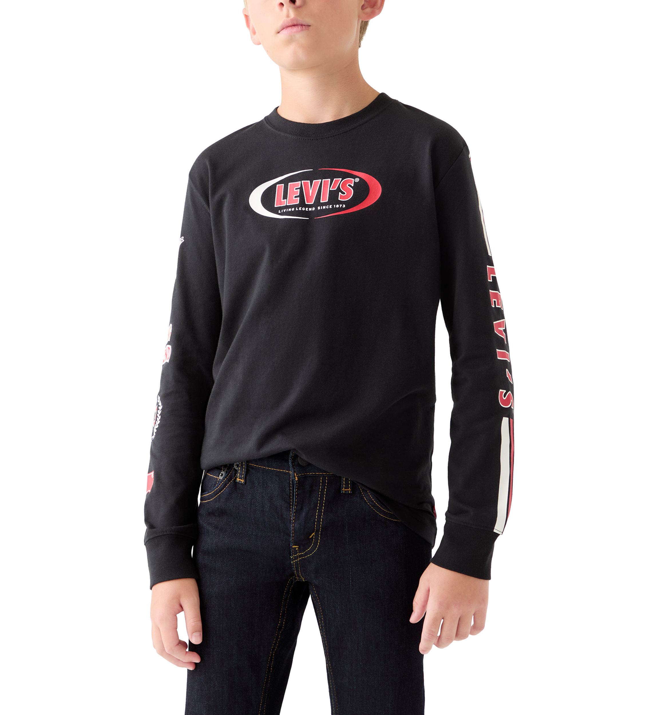 Boys 8-20 Racing Stripe Long Sleeve T-Shirt