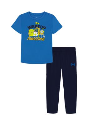 Under Armour Boys 4-7 UA Tech Short Sleeve Jogger Set