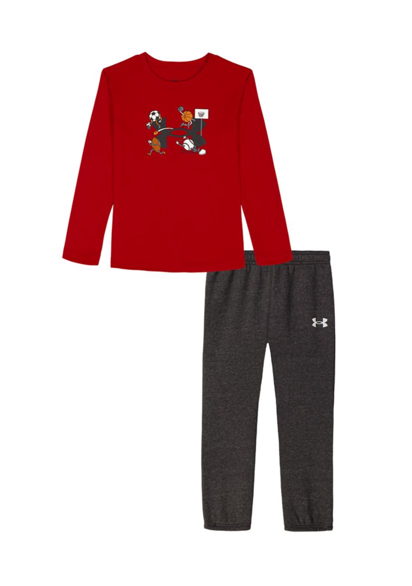 Boys 4-7 Multi Sport Logo Long Sleeve Set