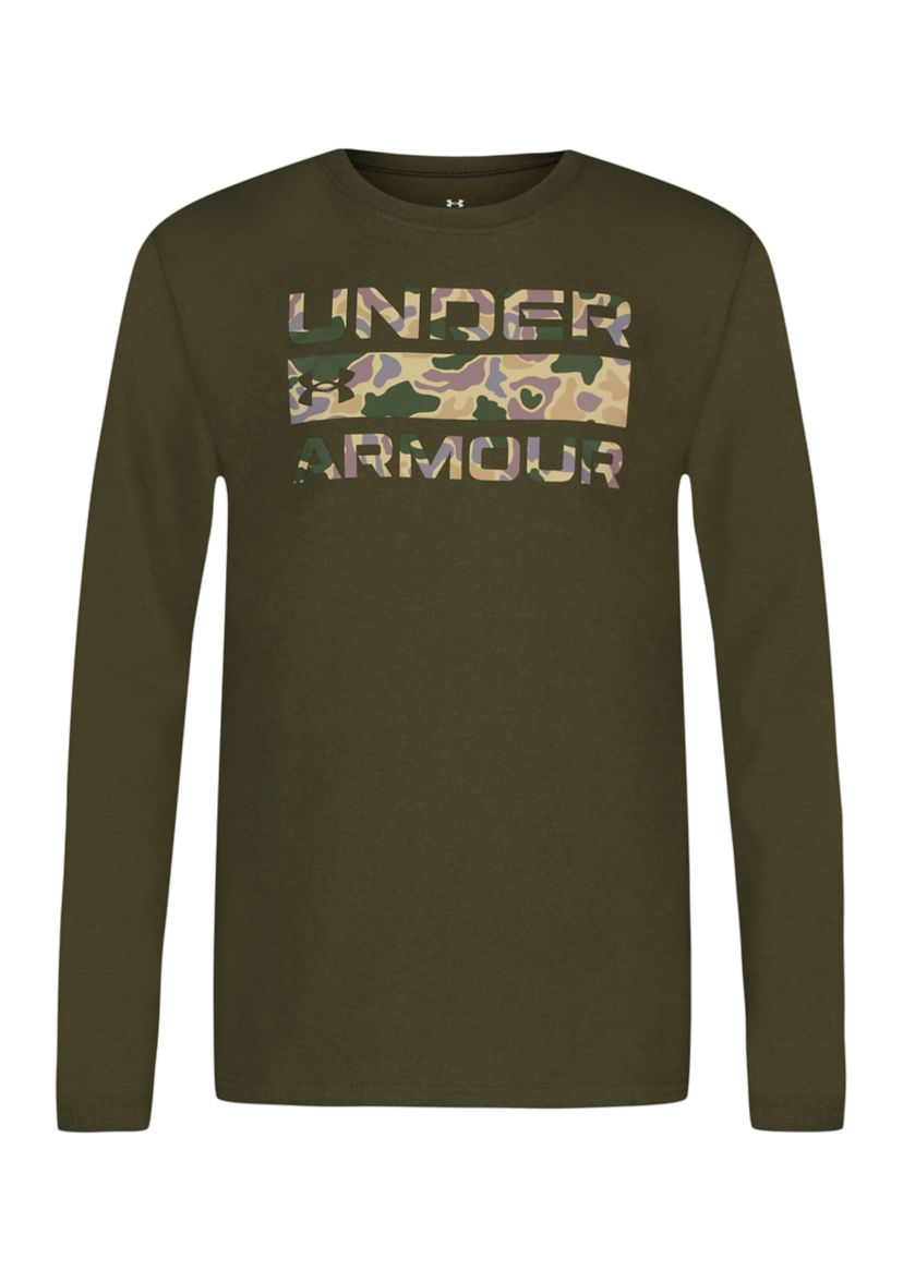 Boy 8-20 Long Sleeve Stacked Logo Graphic T-Shirt 