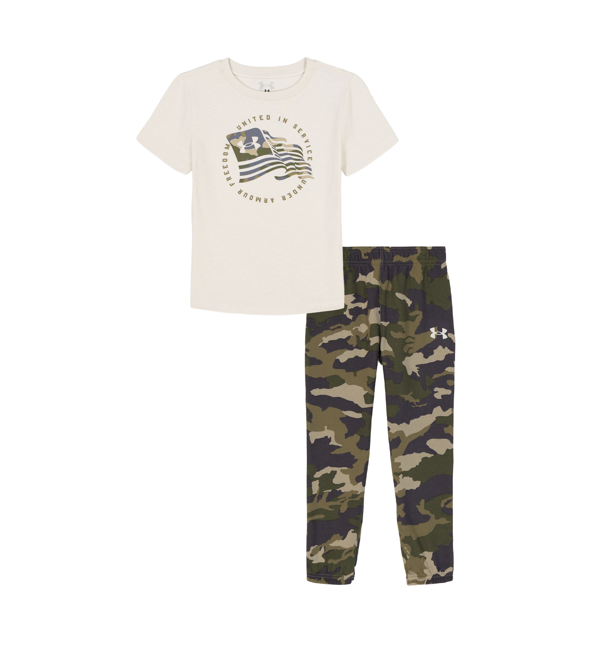 Boys 4-7 Camo Flag Short Sleeve Tee Set