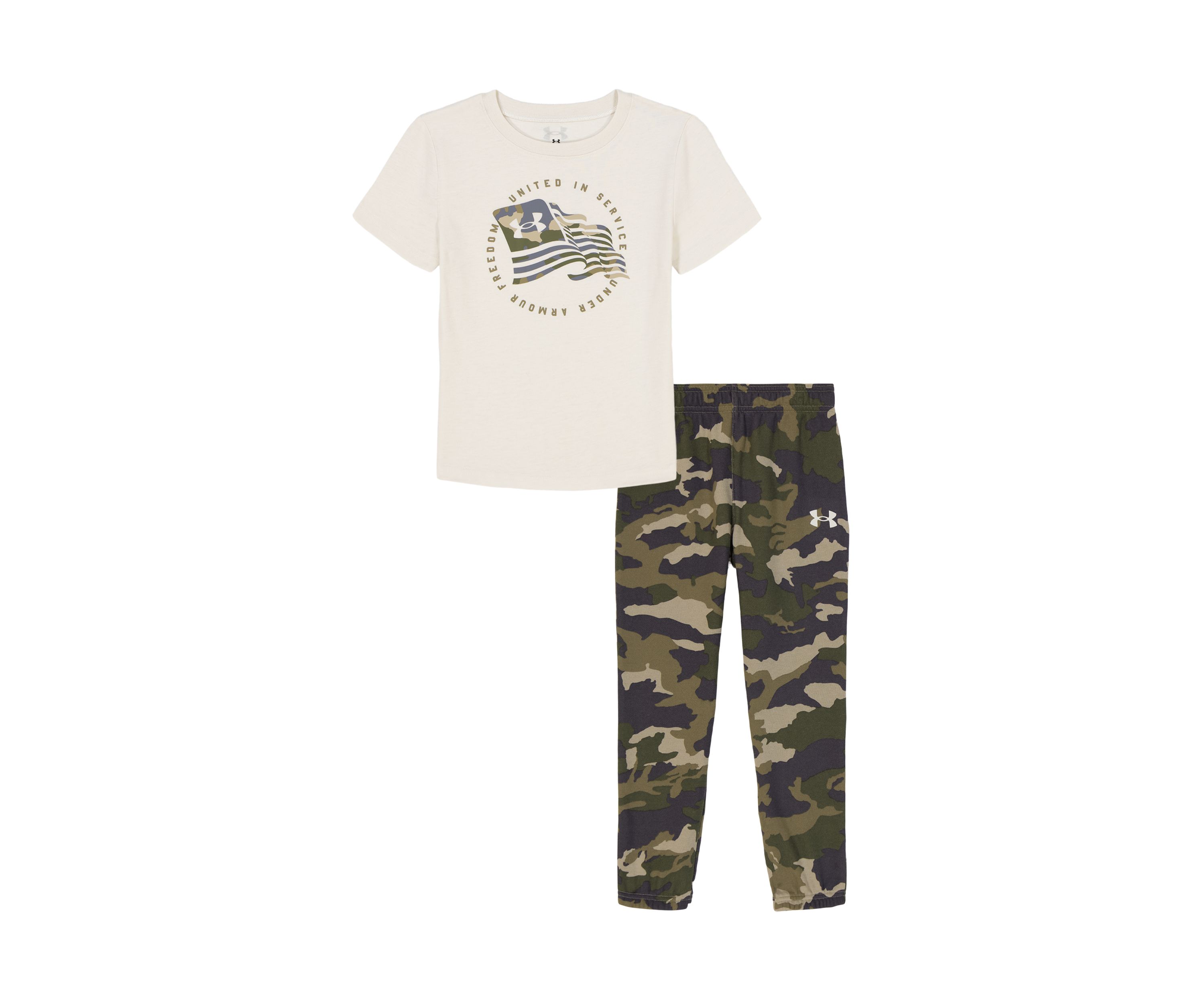 Boys 4-7 Camo Flag Short Sleeve Tee Set