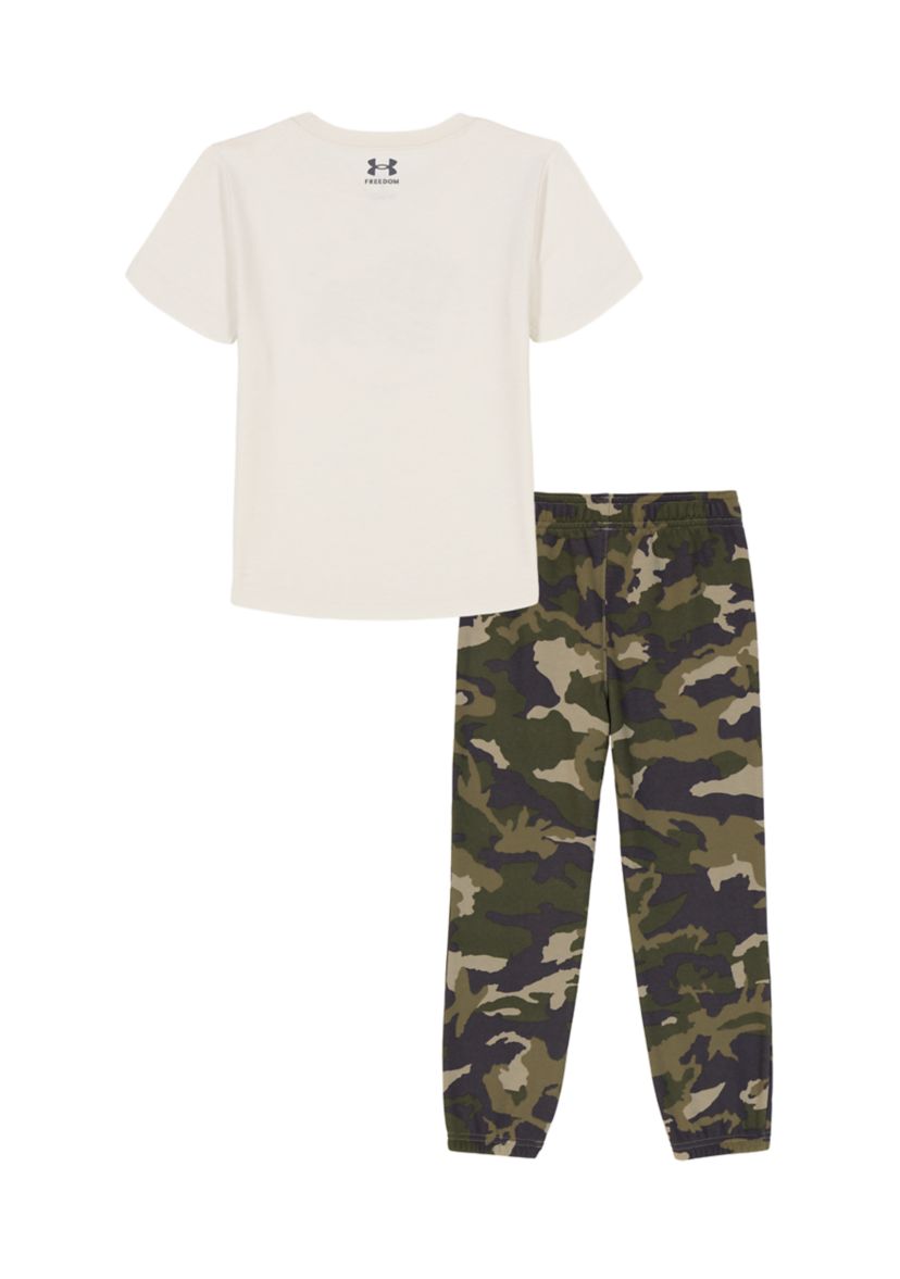 Boys 4-7 Camo Flag Short Sleeve Tee Set