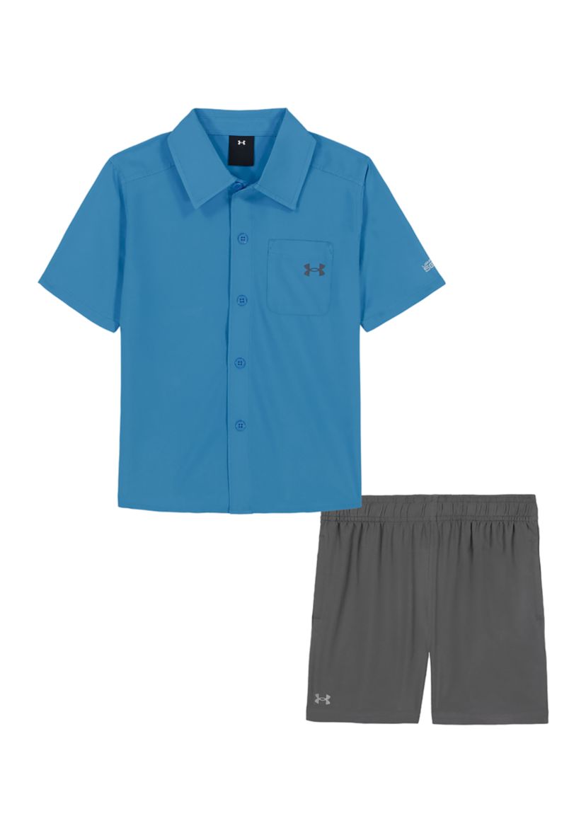 Boys 4-7 Woven Shirt and Shorts Set