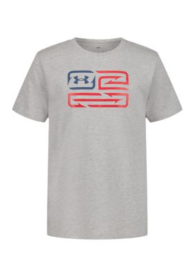 Under Armour Boys 8-20 Freedom Hook Flag Graphic T-Shirt, Gray, XL
