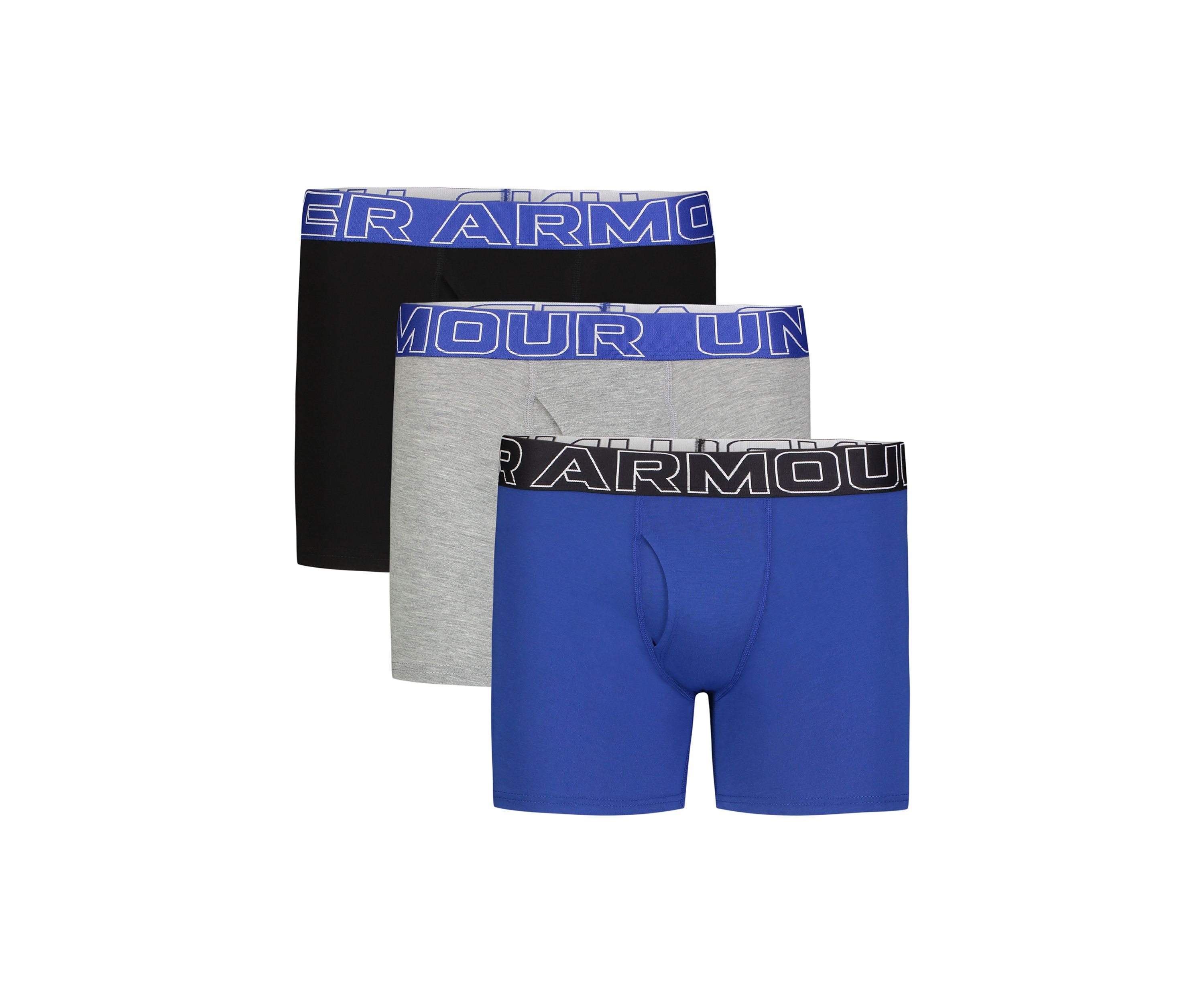 Boys Solid Cotton Boxer Briefs - 3 Pack