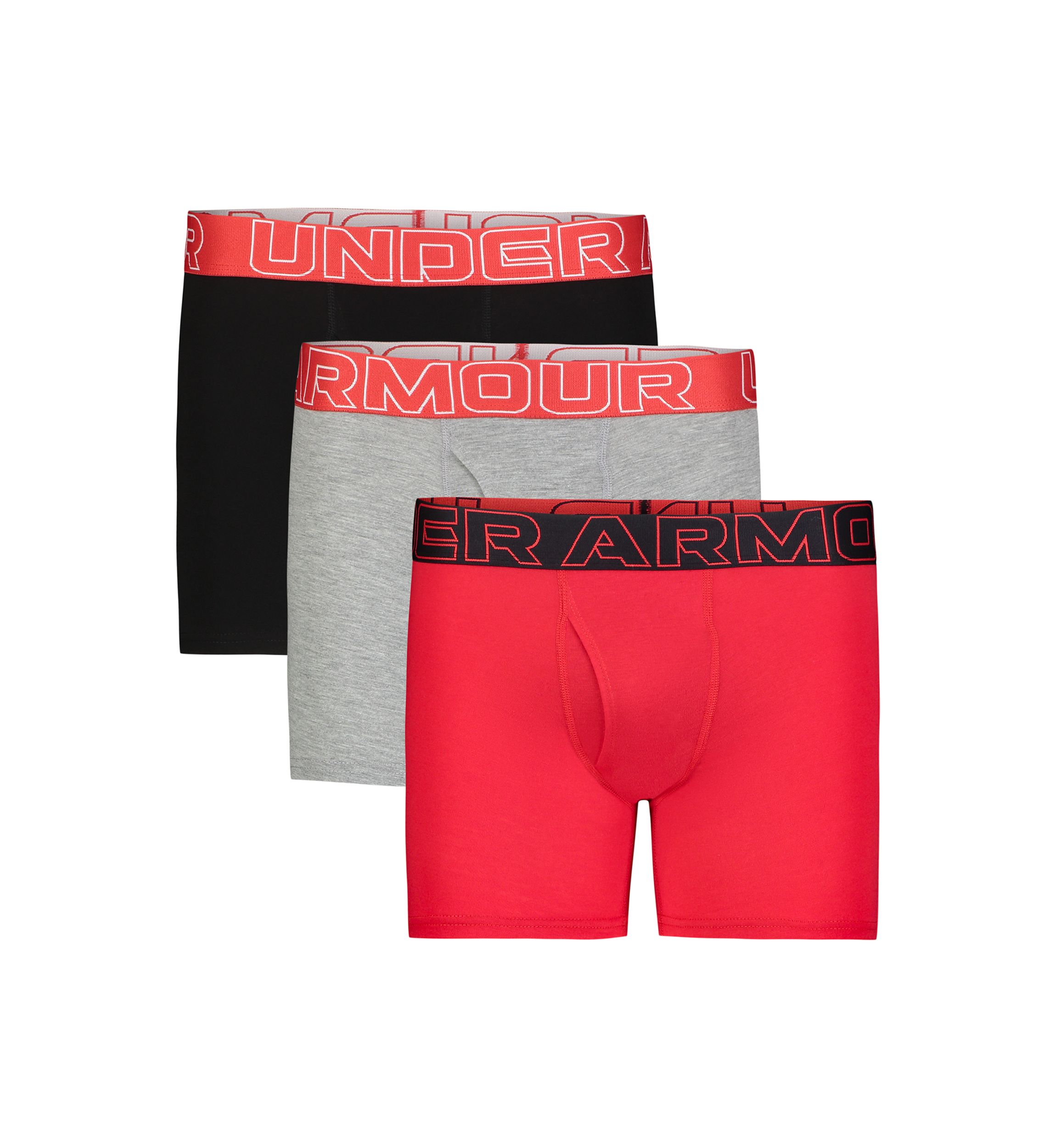 Boys Solid Cotton Boxer Briefs - 3 Pack