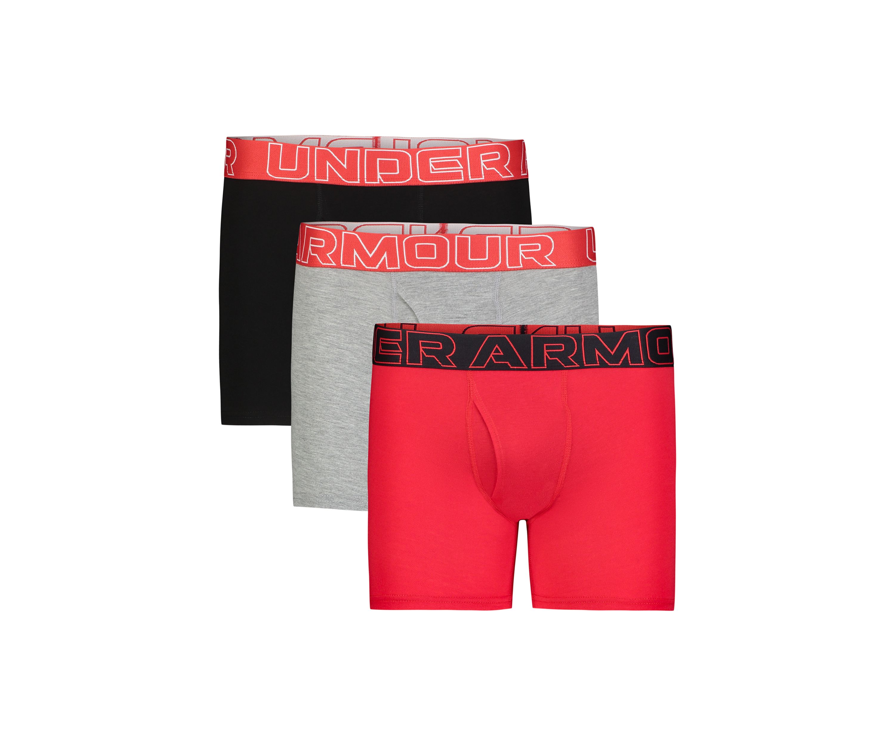 Boys Solid Cotton Boxer Briefs - 3 Pack