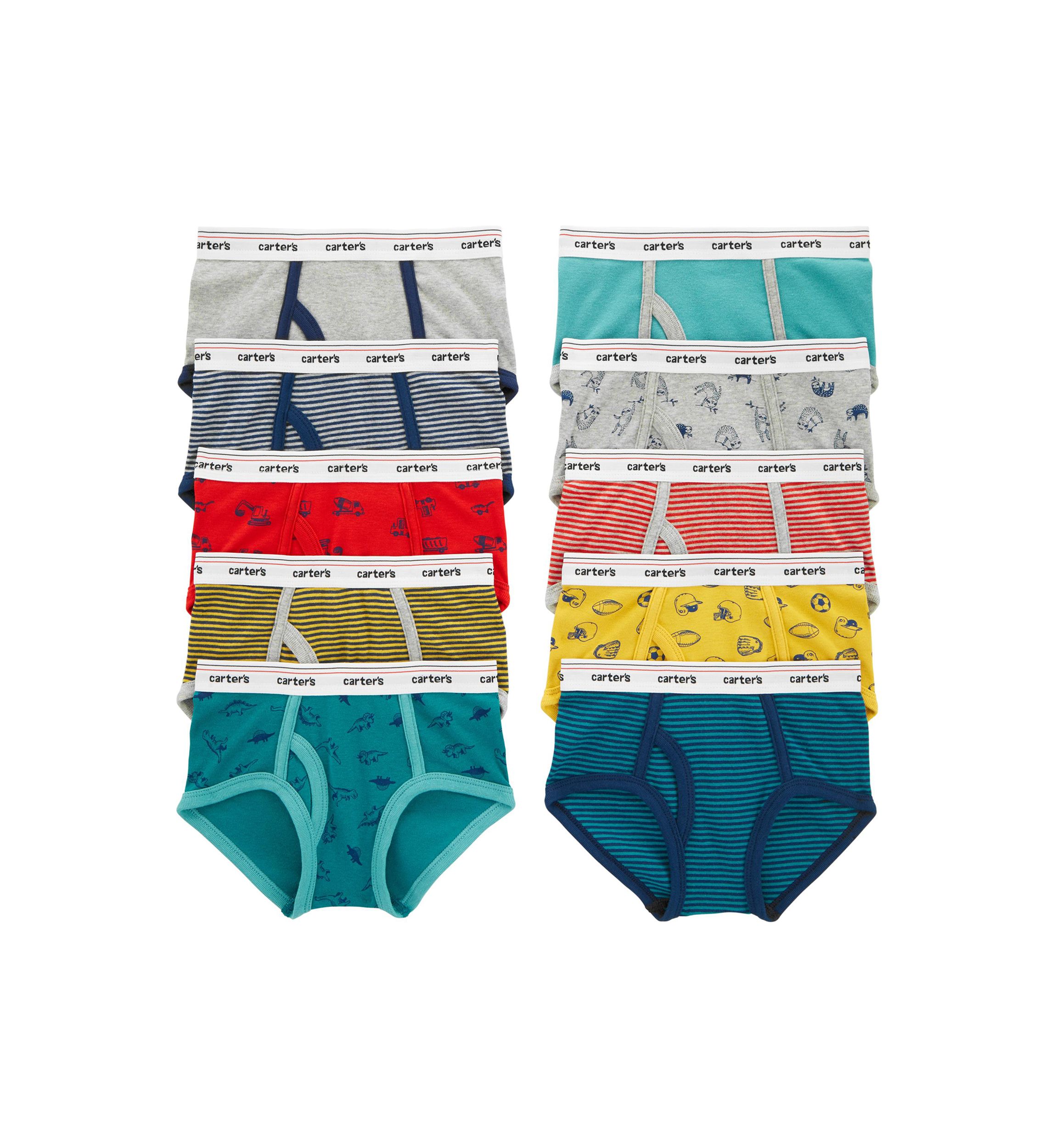 Boys 8-20 Car Printed Briefs - 10 Pack