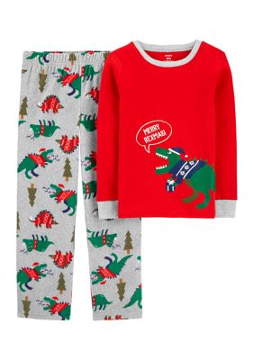 Carter S Boys 4 20 2 Piece Dinosaur Christmas Fleece Pajamas Belk