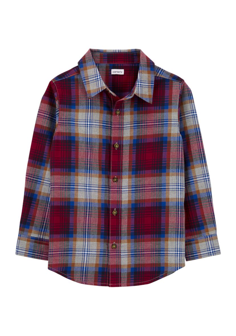Boys 4-7 Woven Plaid Shirt