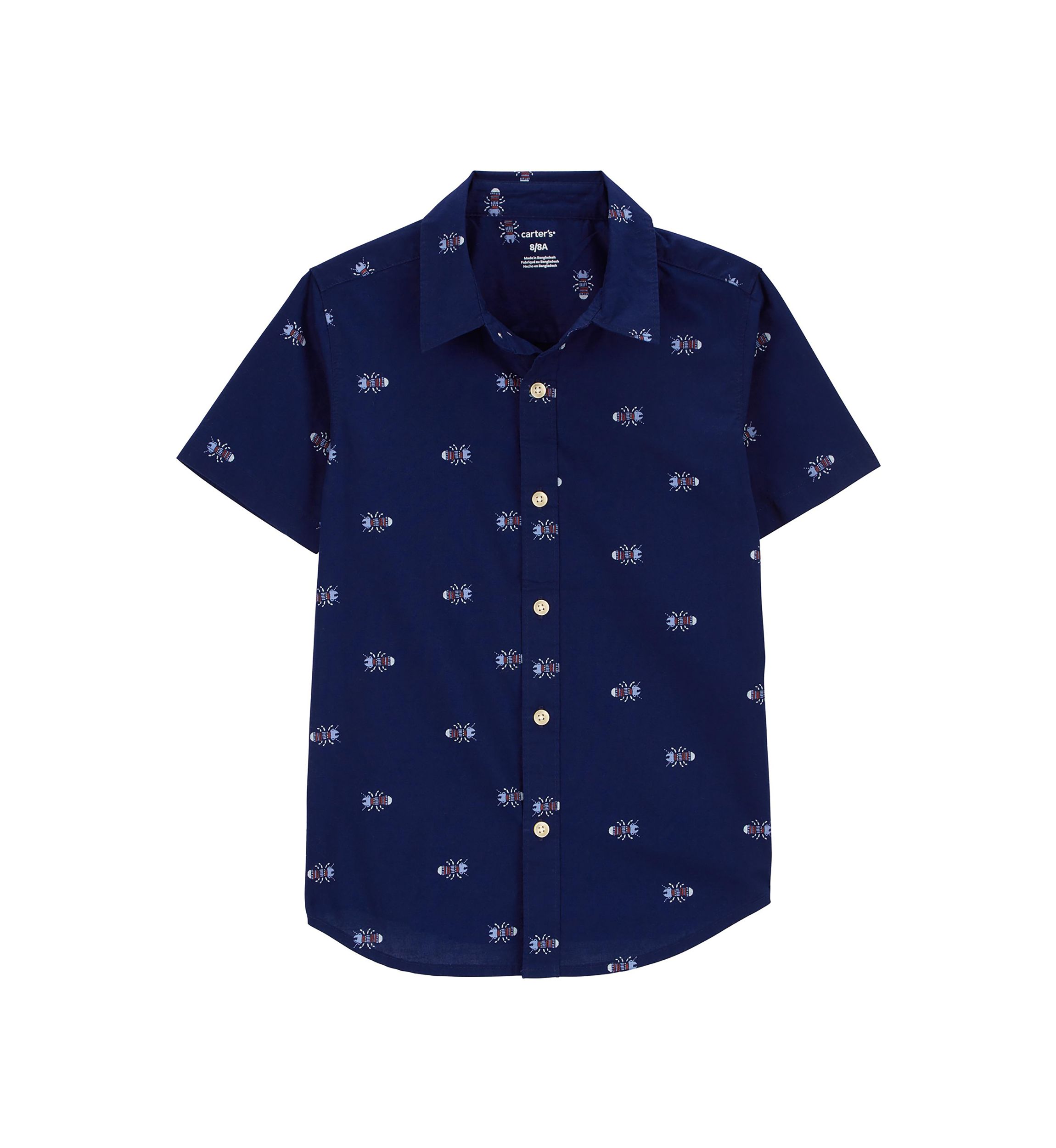 Boys 4-7 Anchor Printed Button Down Shirt