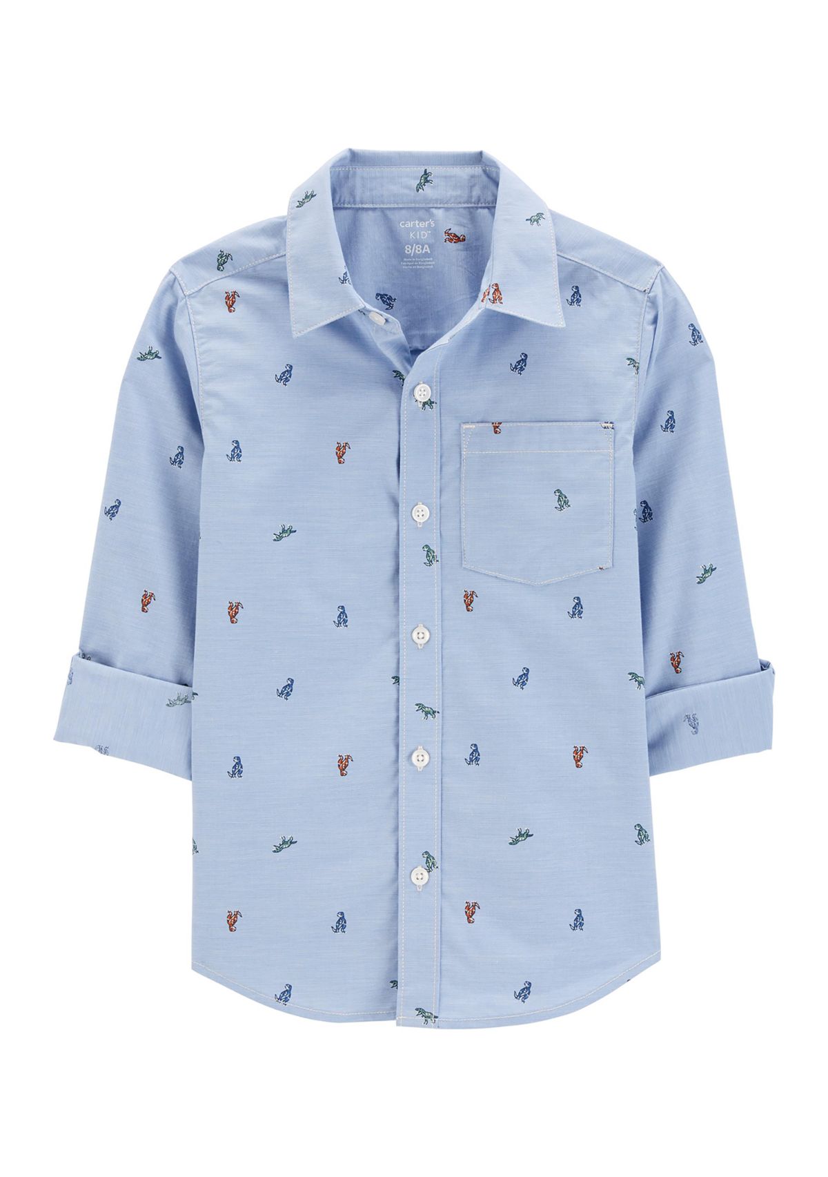 Boys 4-7 Printed Button Front Shirt