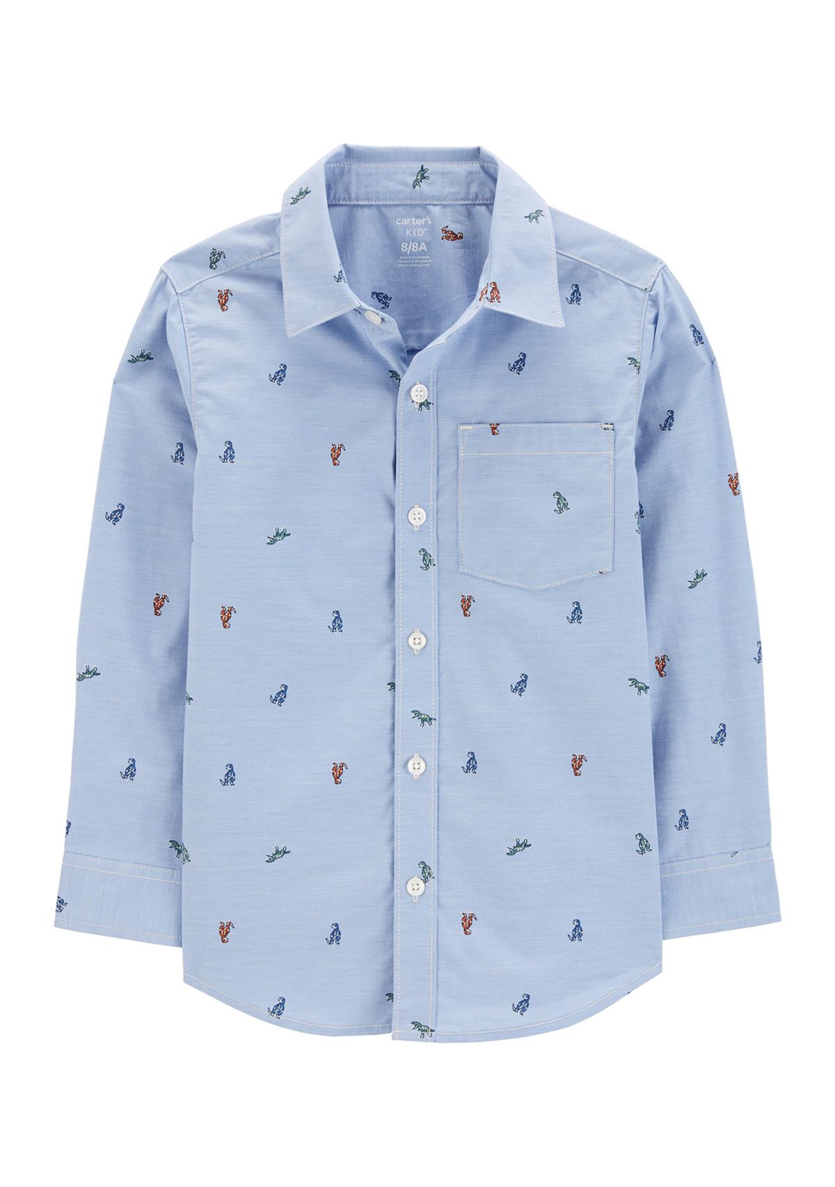 Boys 4-7 Printed Button Front Shirt