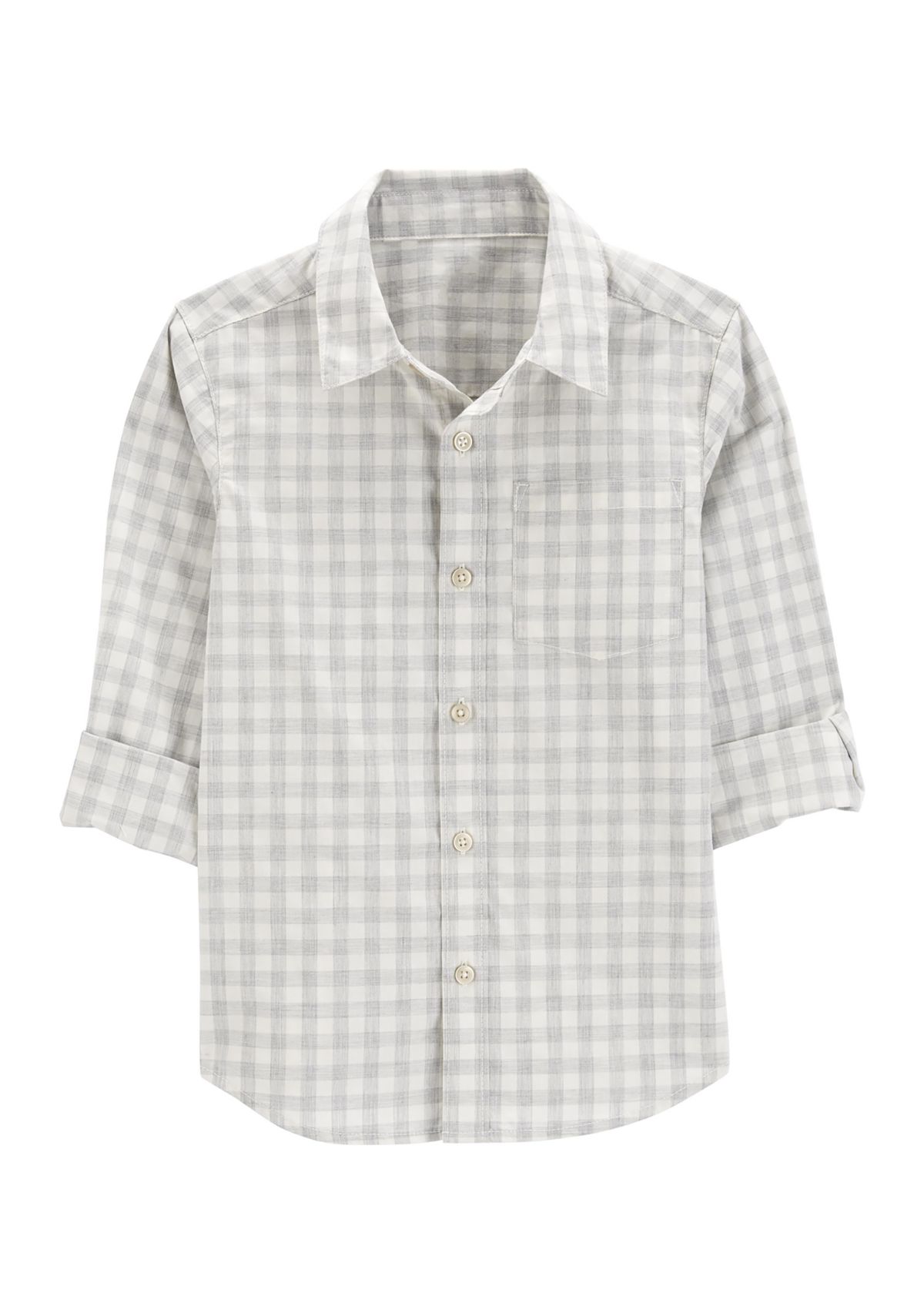 Boys 4-7 Gingham Printed Button Down Shirt