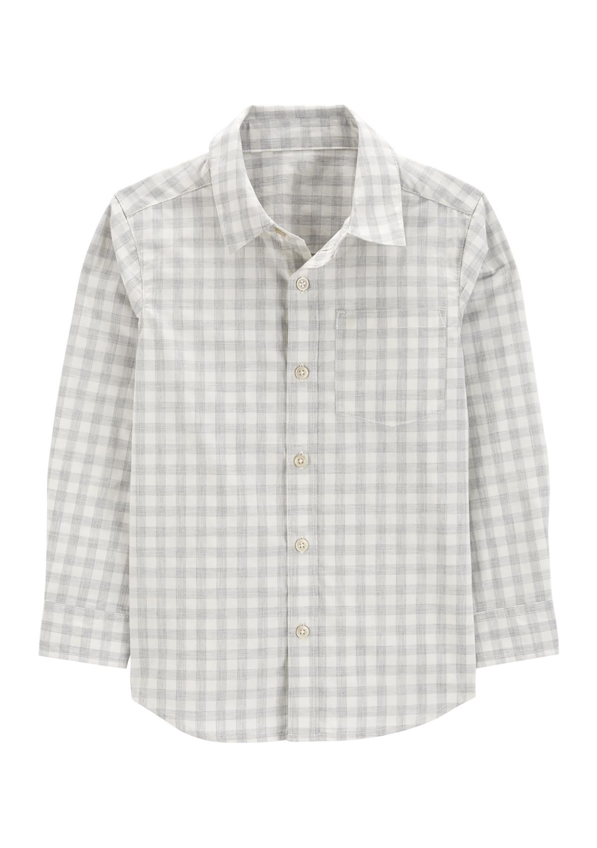 Boys 4-7 Gingham Printed Button Down Shirt