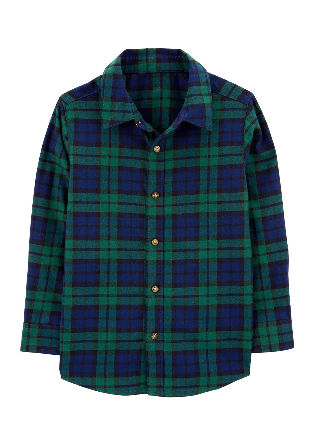 Boys 4-7 Plaid Printed Button Down Shirt