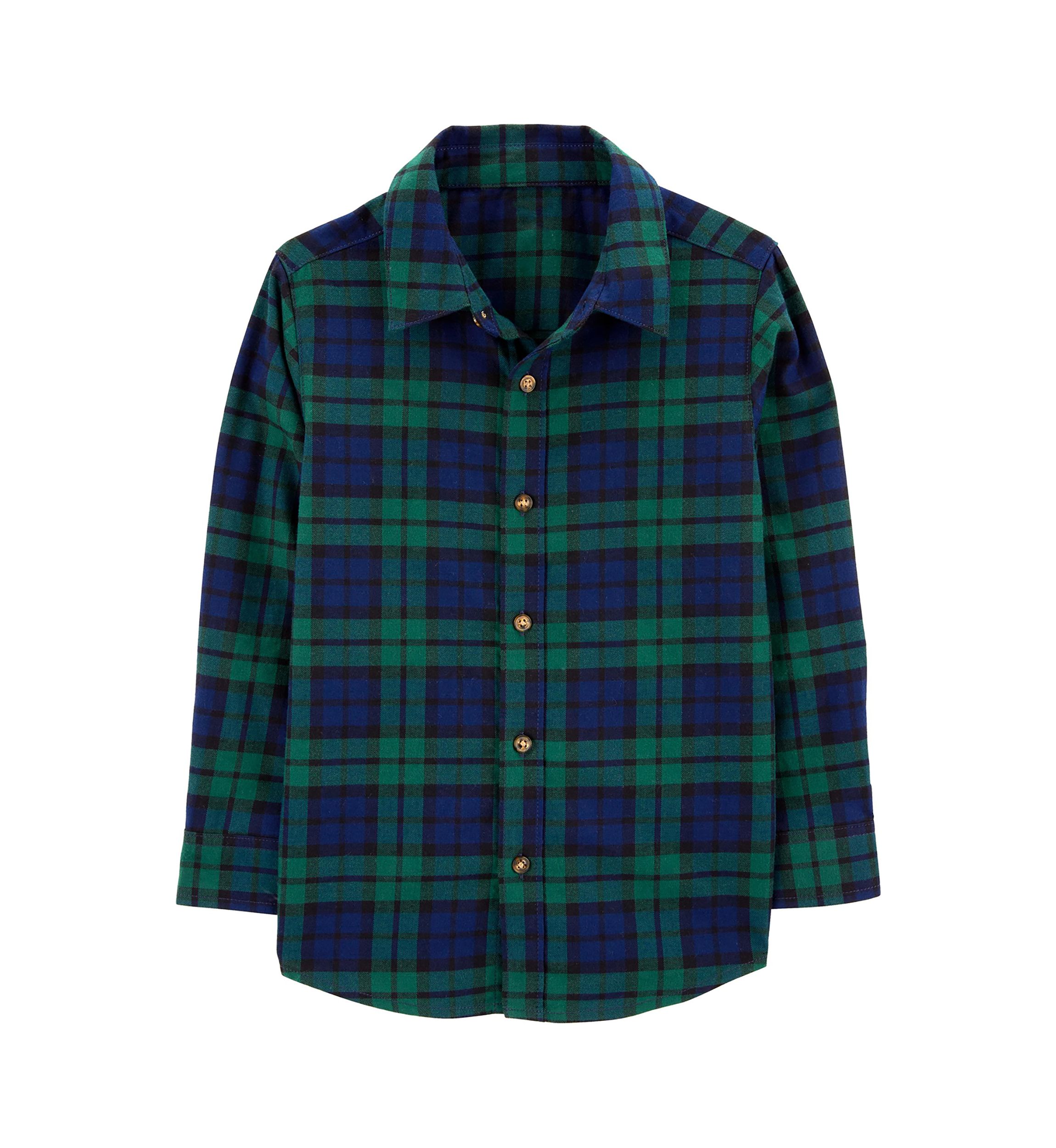 Boys 4-7 Plaid Printed Button Down Shirt