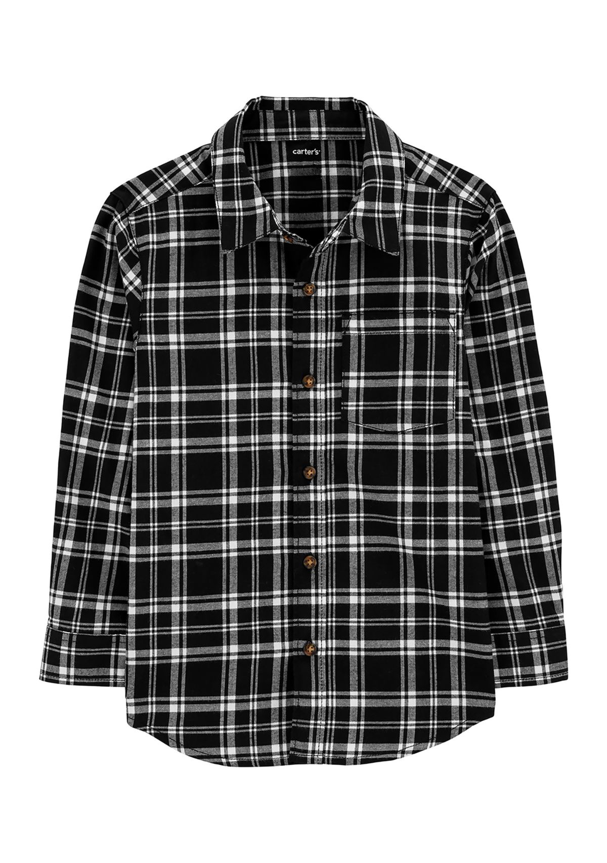 Boys 4-7 Plaid Printed Button Down Shirt