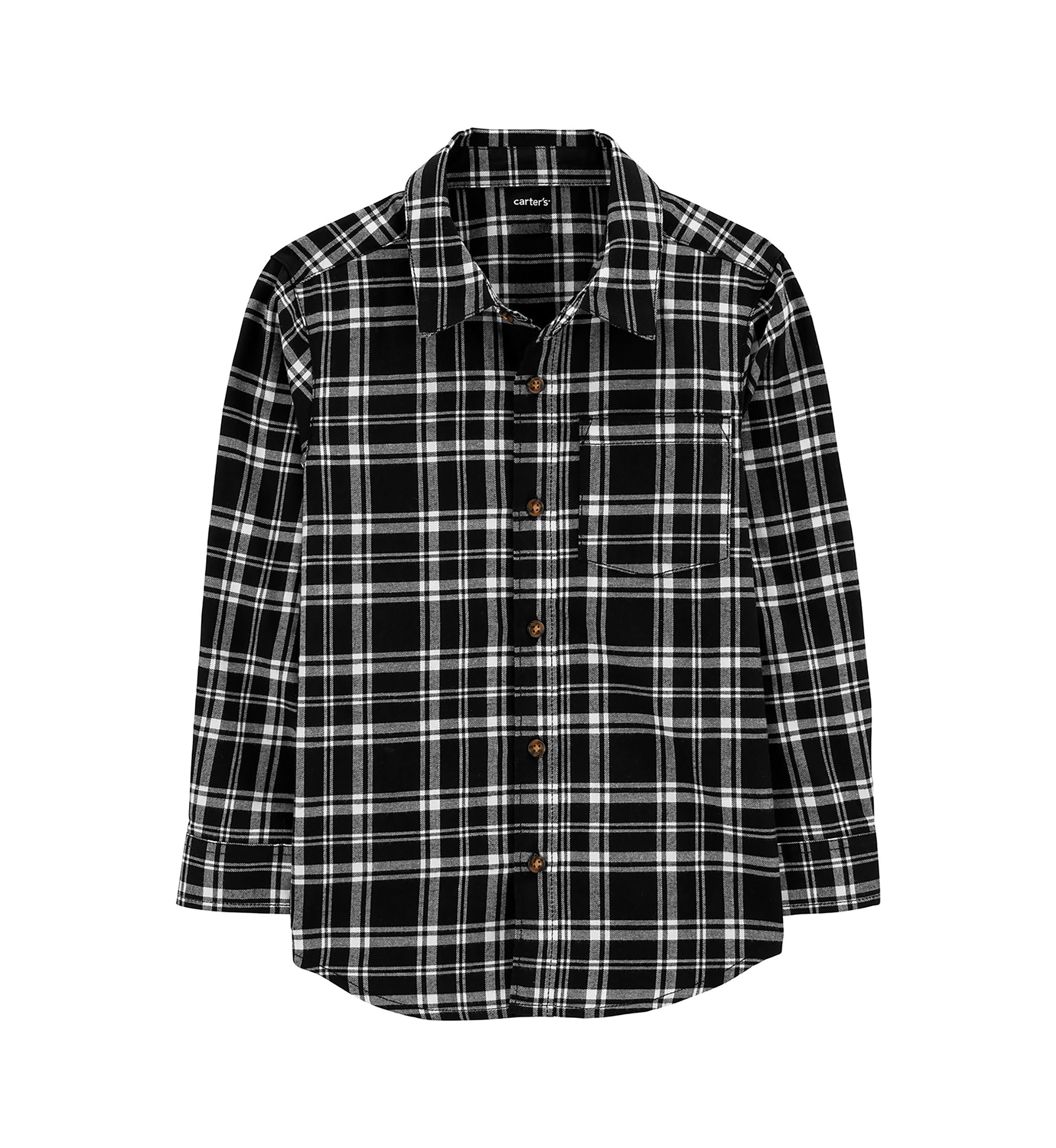 Boys 4-7 Plaid Printed Button Down Shirt
