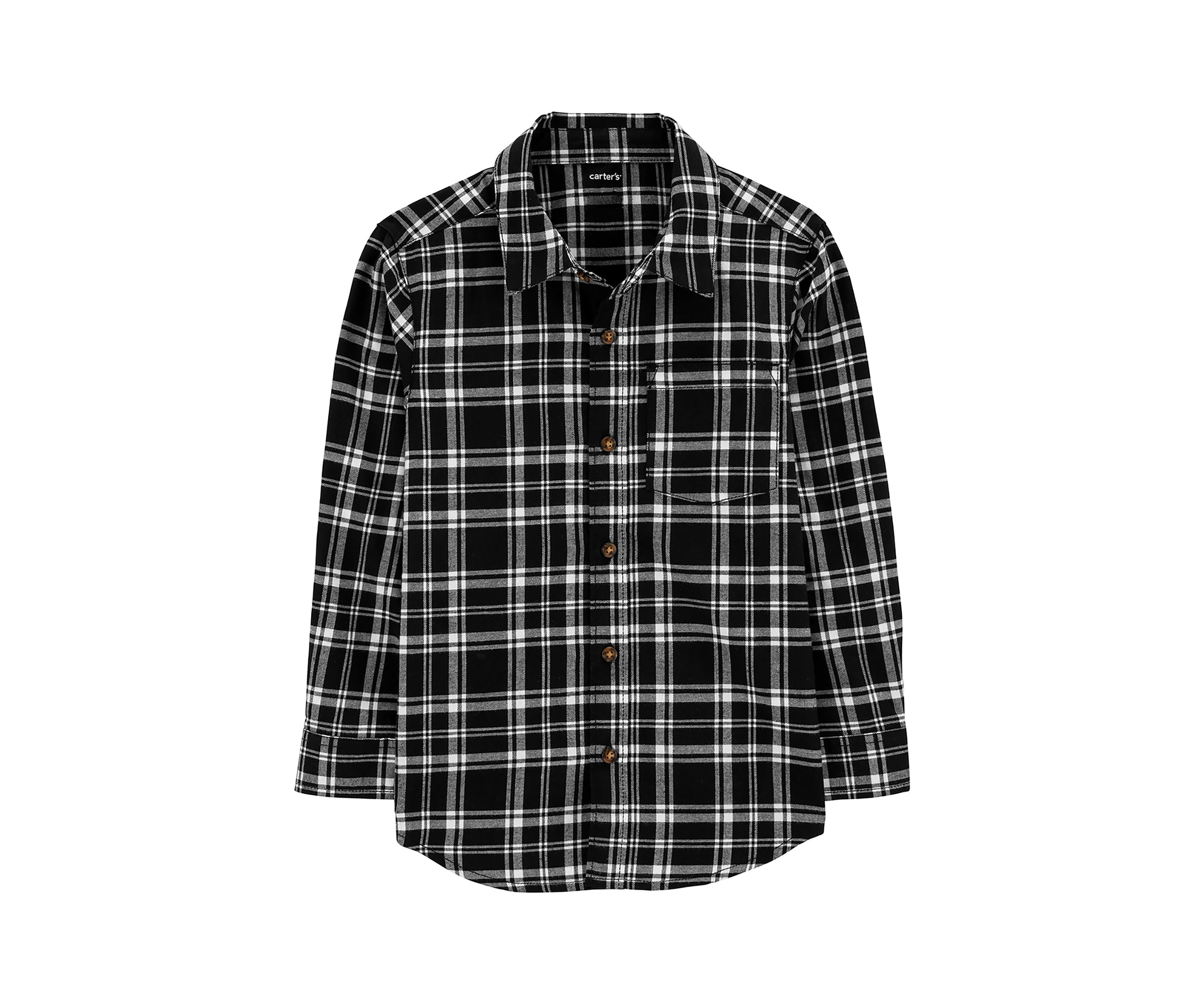 Boys 4-7 Plaid Printed Button Down Shirt