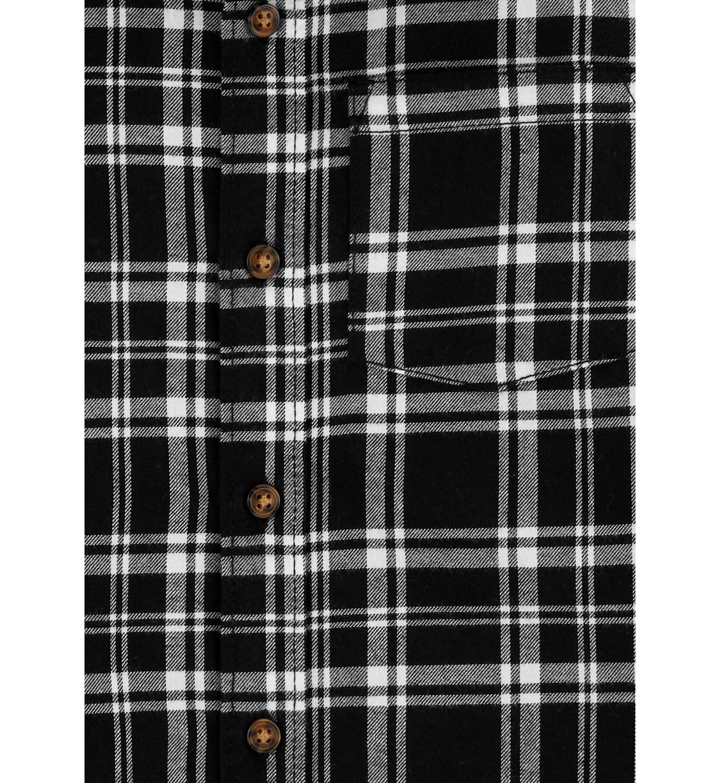 Boys 4-7 Plaid Printed Button Down Shirt
