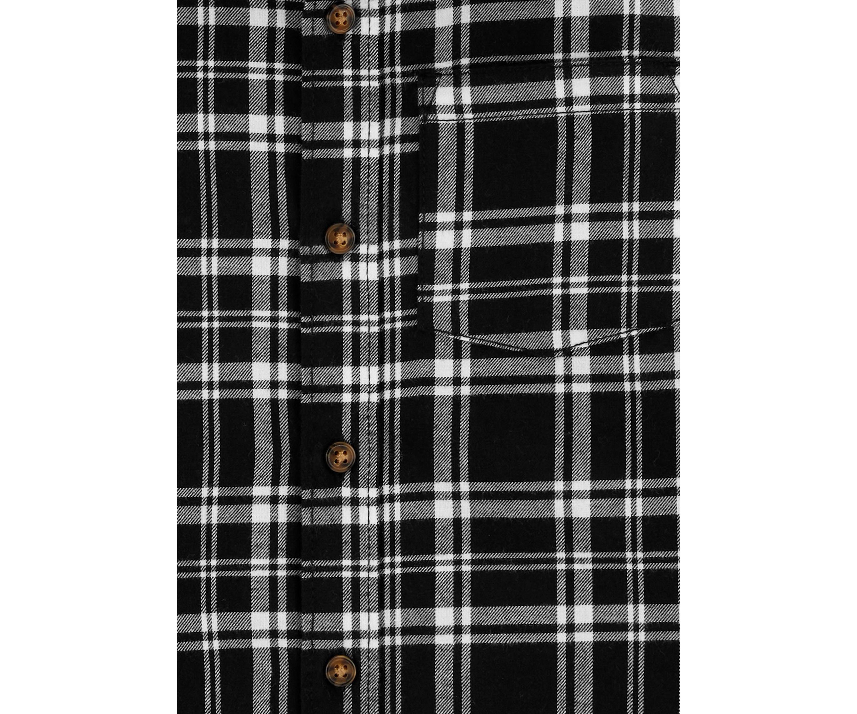 Boys 4-7 Plaid Printed Button Down Shirt