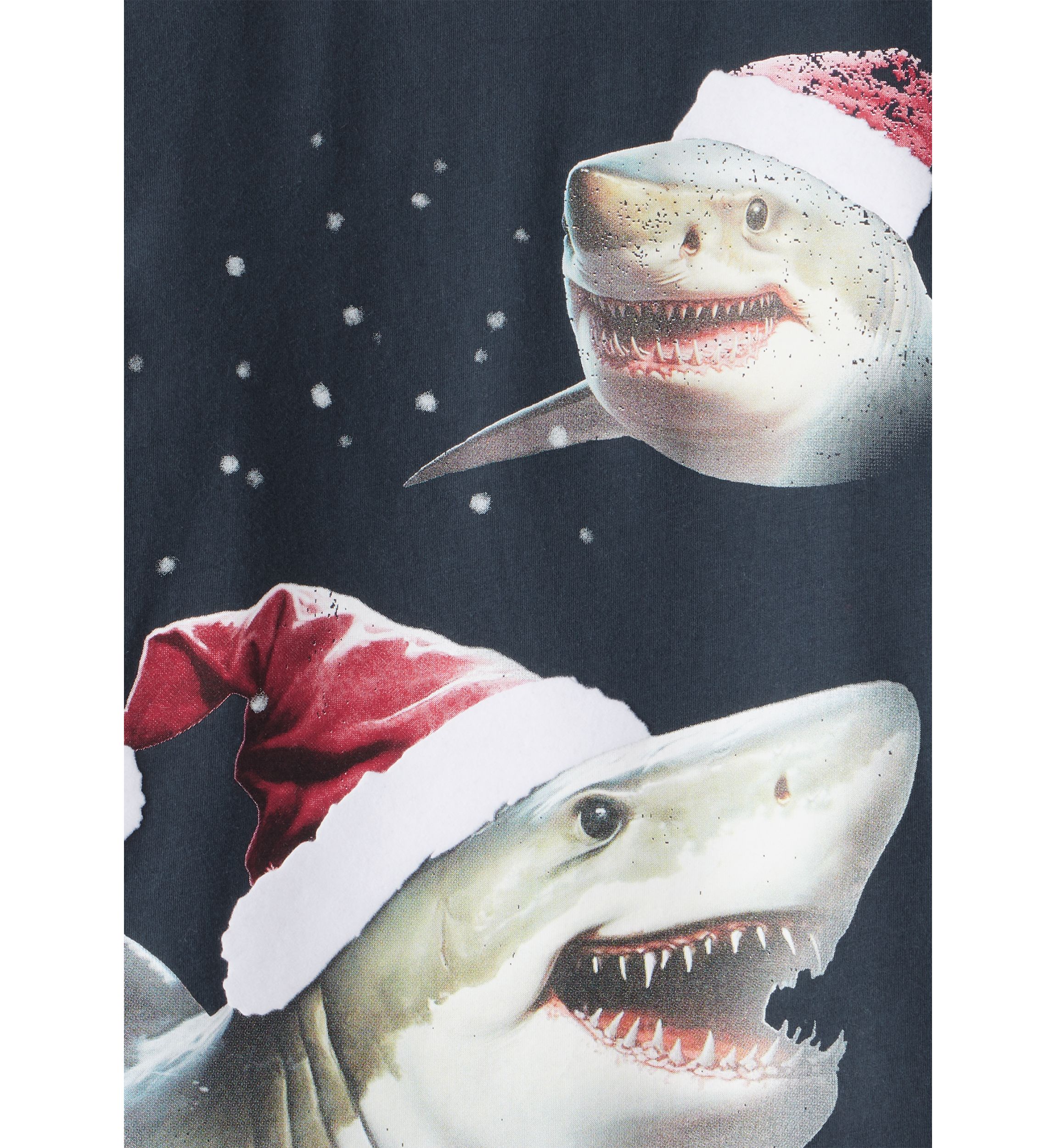 Boys 4-7 Long Sleeve Santa Shark Graphic T-Shirt 
